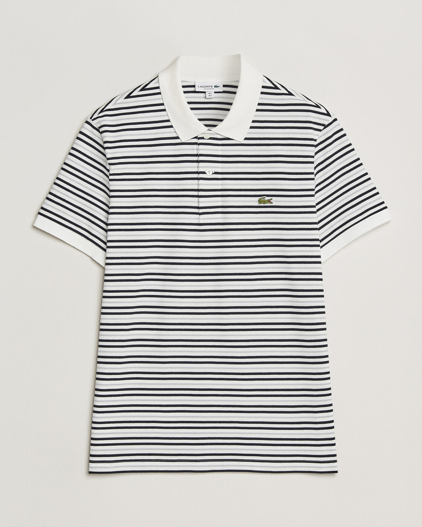 Uomini | Polo | Lacoste | Original Striped Polo Piké Blackbird/Flour