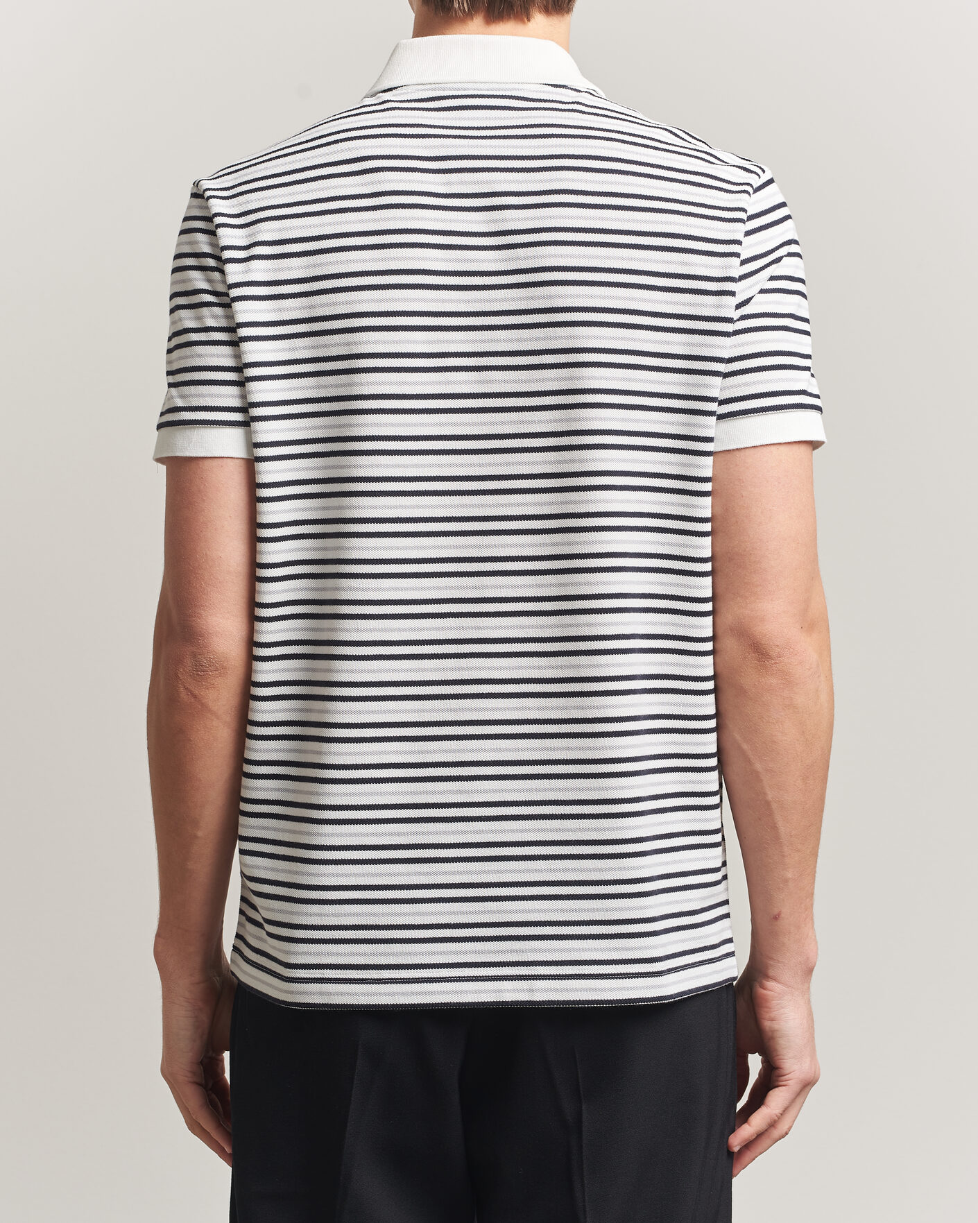 Uomini | Polo | Lacoste | Original Striped Polo Piké Blackbird/Flour