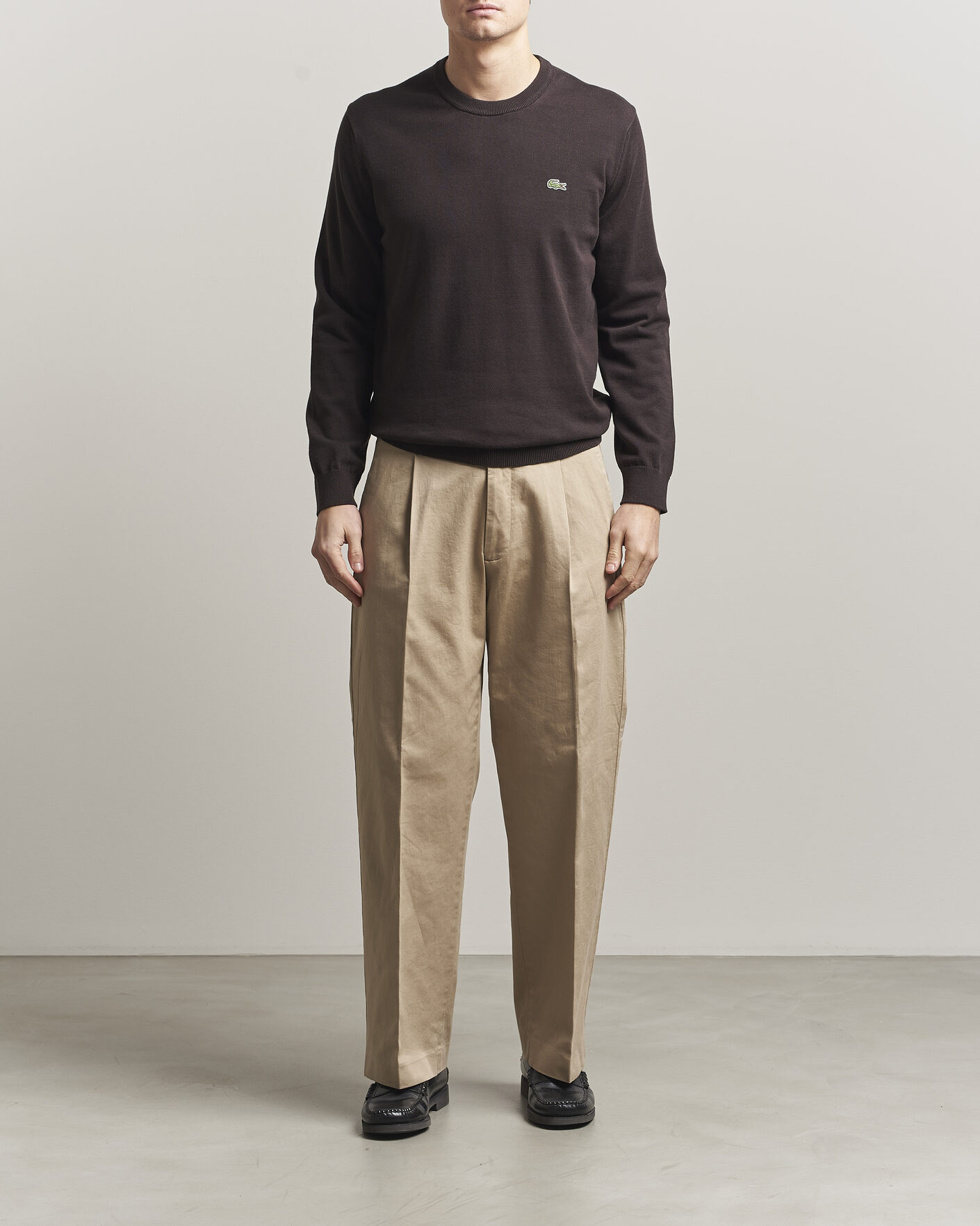 Uomini | Maglieria | Lacoste | Cotton Knitted Sweater Buffalo Brown