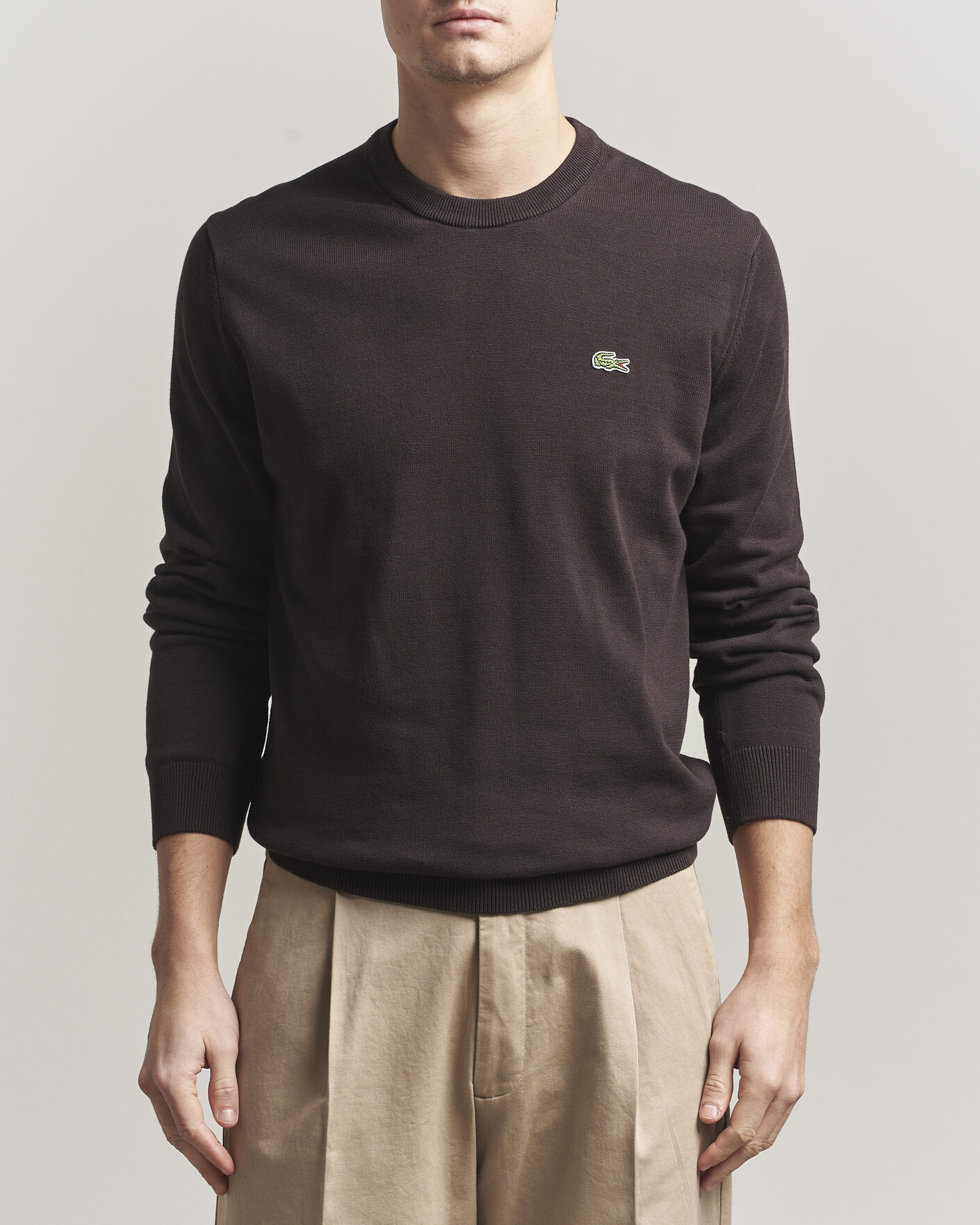 Uomini | Maglieria | Lacoste | Cotton Knitted Sweater Buffalo Brown