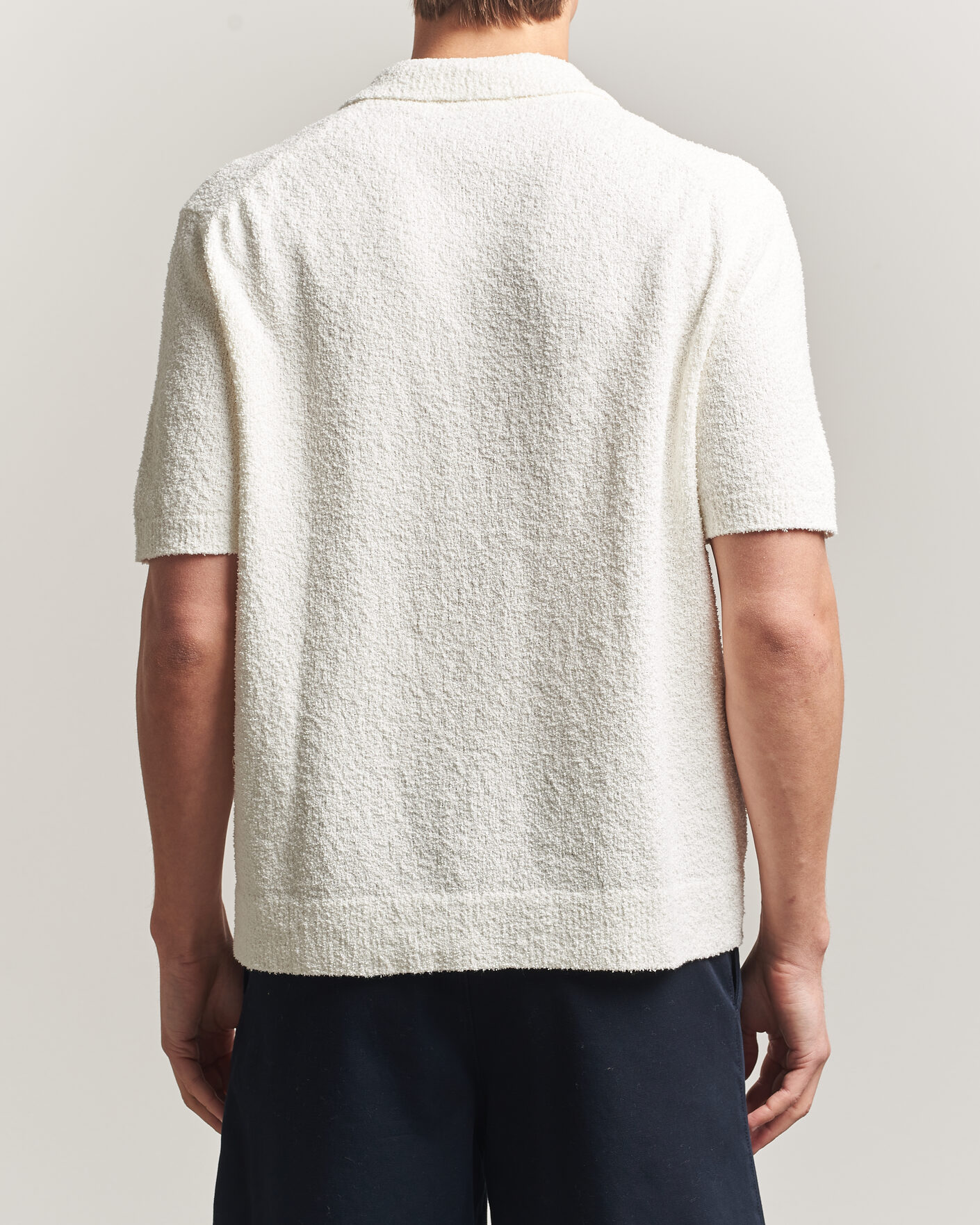 Uomini | Polo | Lacoste | Cotton Bouclé Open Collar Polo Flour