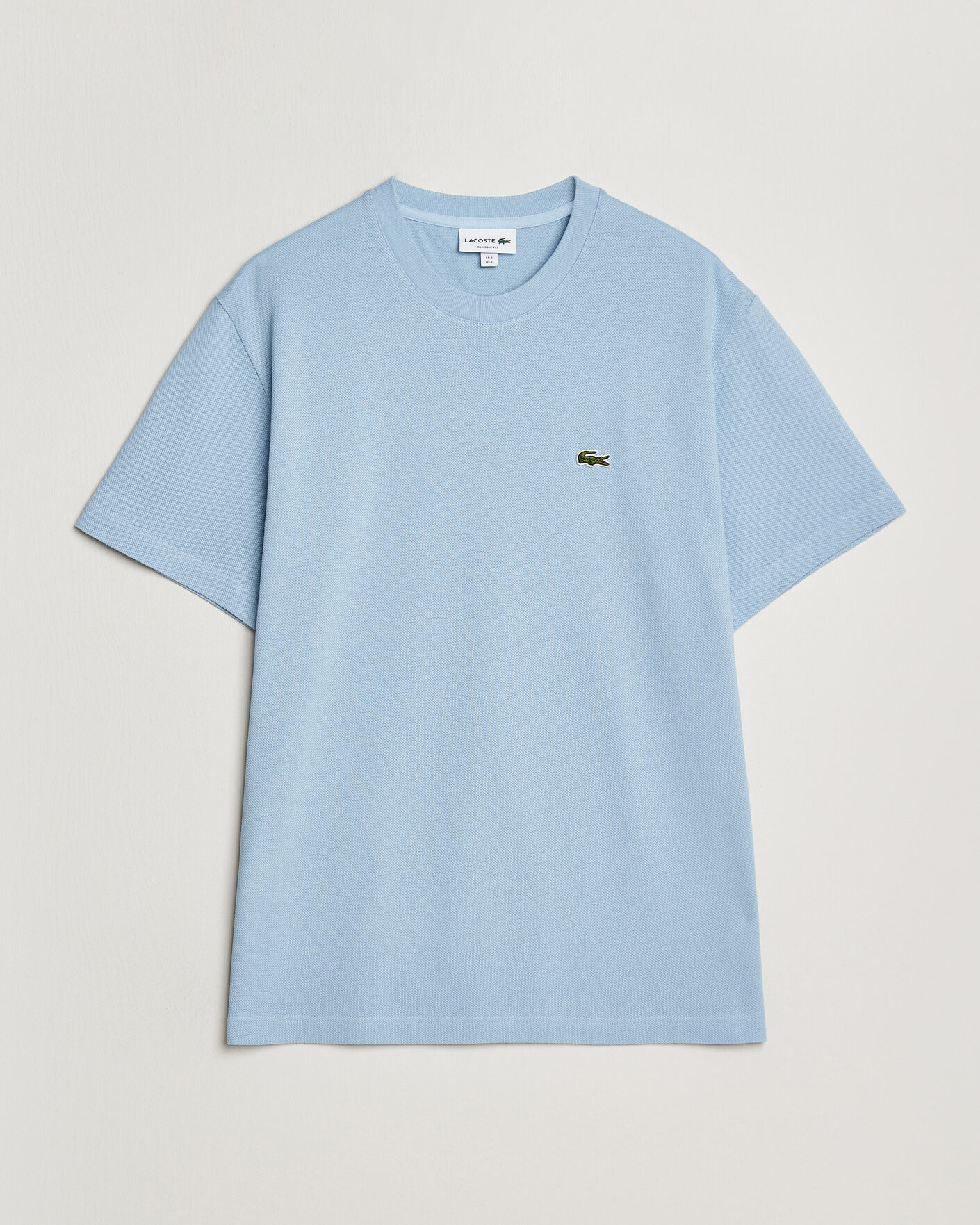 Uomini | T-shirt | Lacoste | Cotton/Linen Pique T-Shirt Light Blue