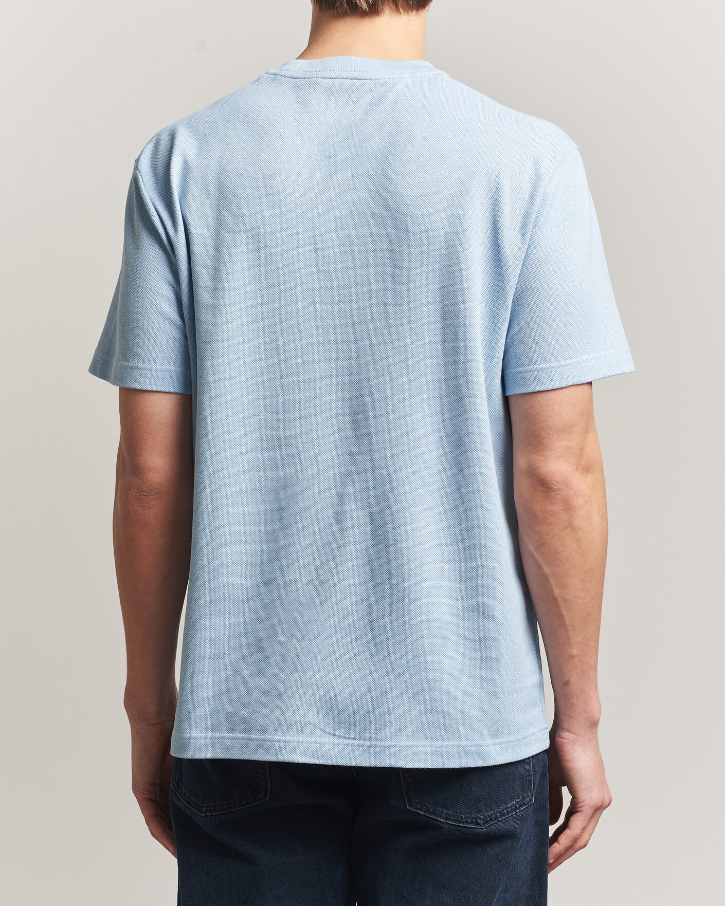 Uomini | T-shirt | Lacoste | Cotton/Linen Pique T-Shirt Light Blue