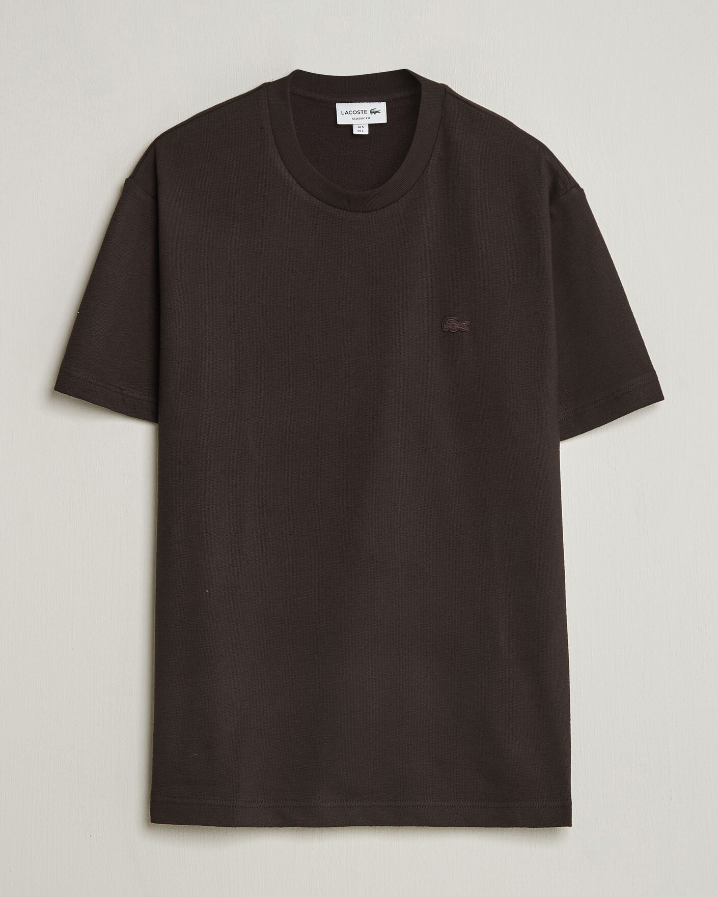 Uomini | T-shirt | Lacoste | Textured Cotton T-Shirt Buffalo Brown