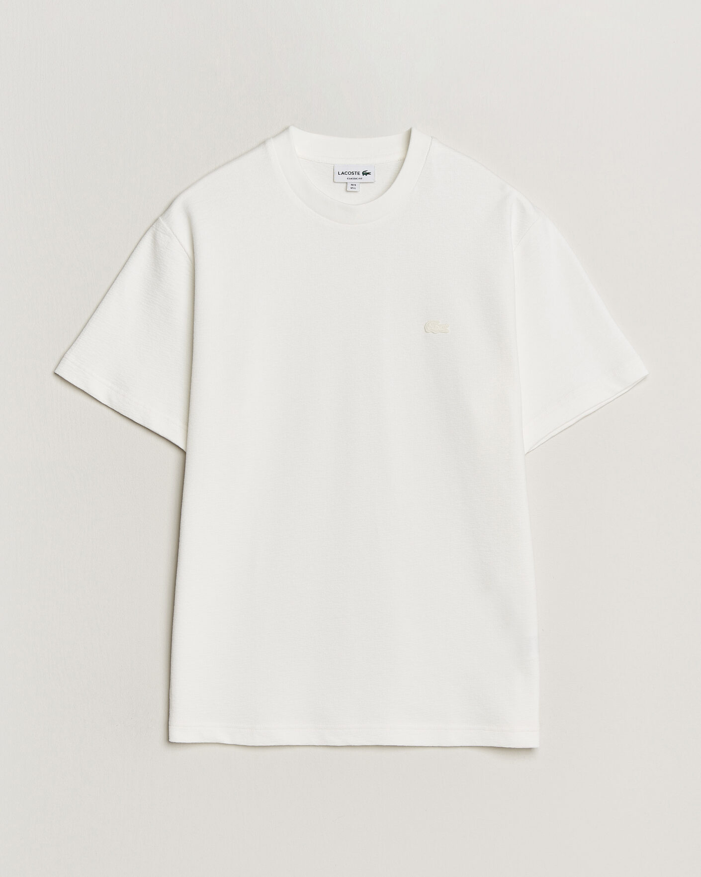 Uomini | T-shirt | Lacoste | Textured Cotton T-Shirt Flour