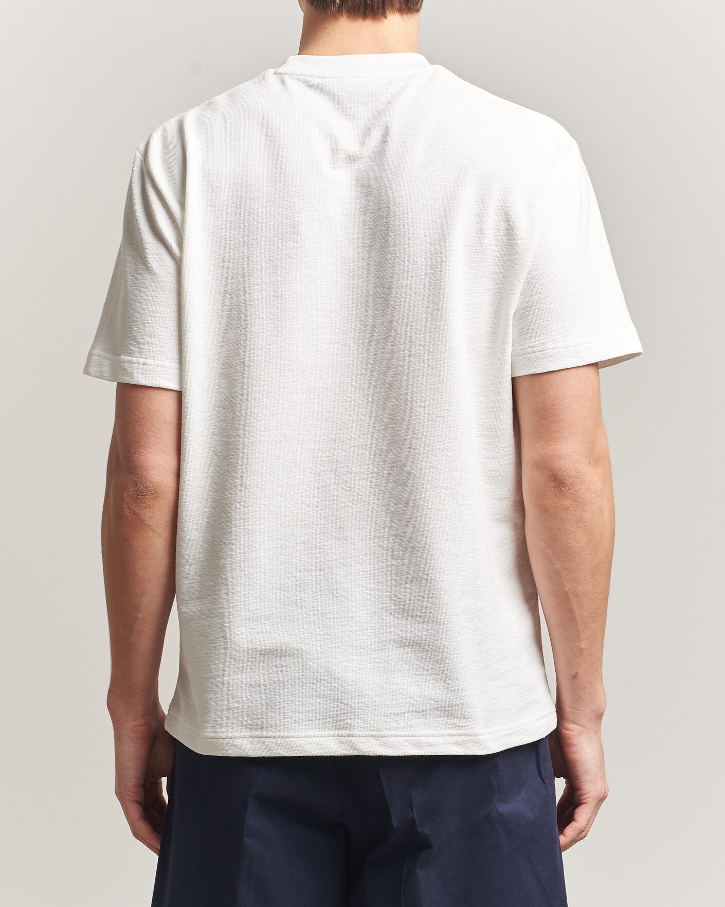 Uomini | T-shirt | Lacoste | Textured Cotton T-Shirt Flour