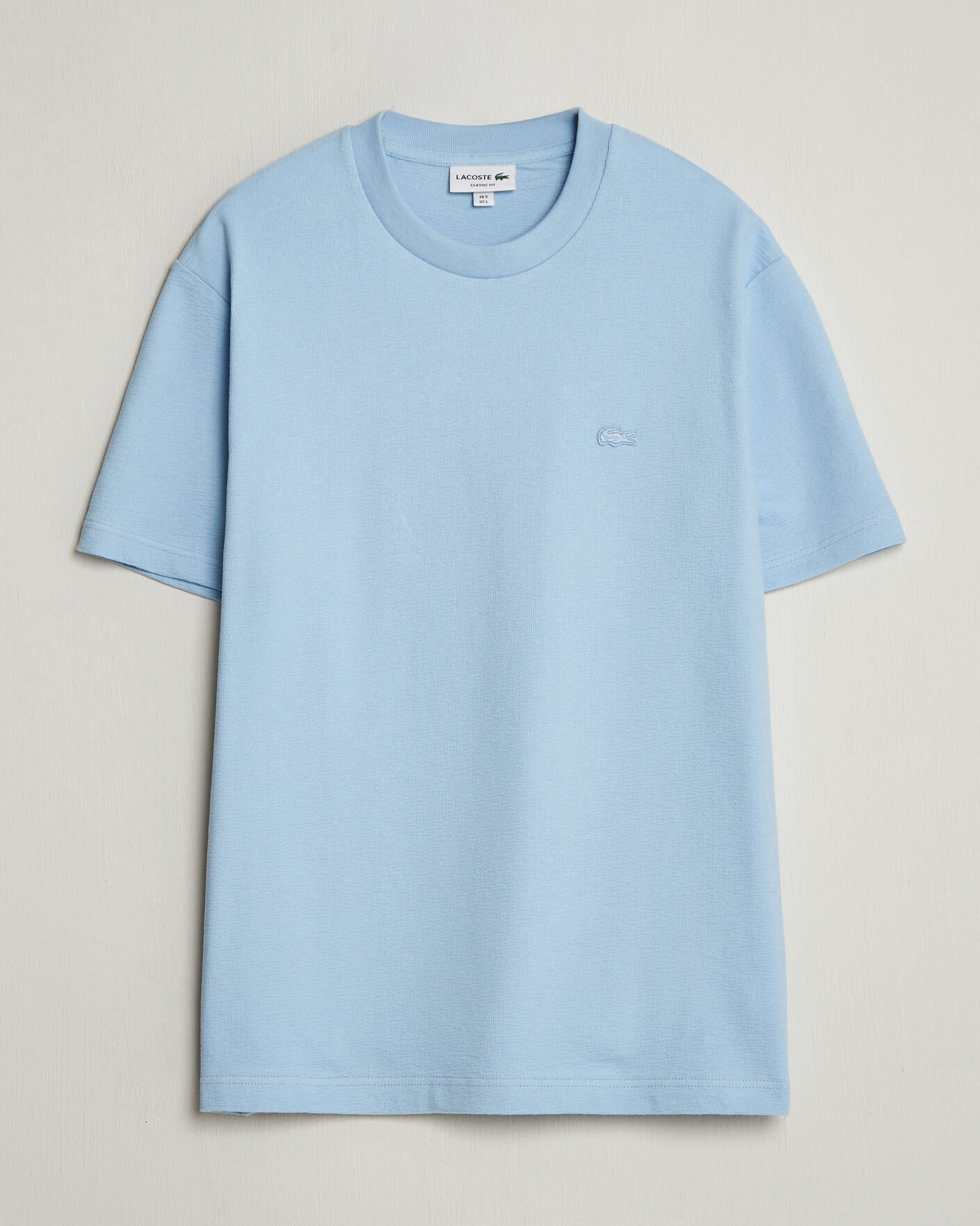 Uomini | T-shirt | Lacoste | Textured Cotton T-Shirt Light Blue