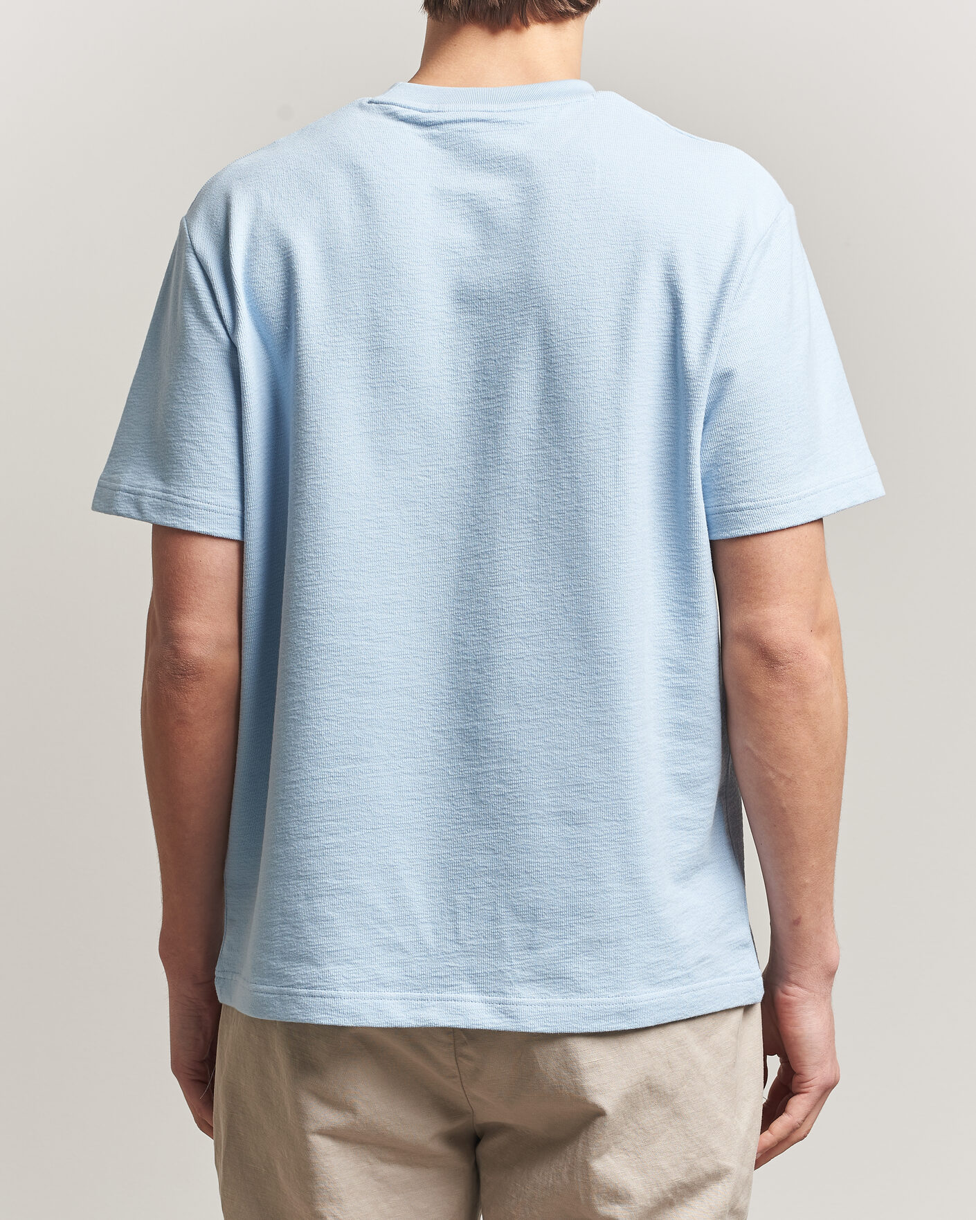 Uomini | T-shirt | Lacoste | Textured Cotton T-Shirt Light Blue