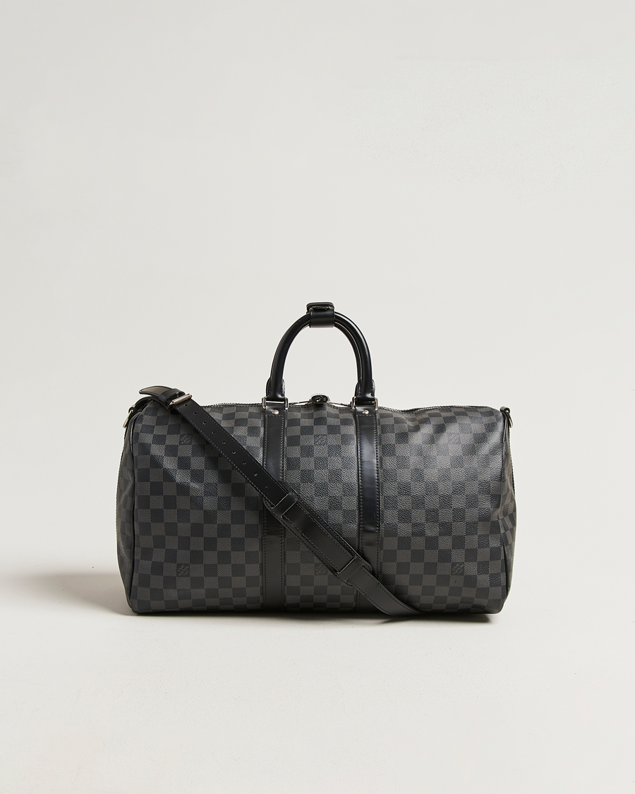 Uomini | Pre-Owned & Vintage Bags | Louis Vuitton Pre-Owned | Keepall Bandouliére 45 Damier Graphite