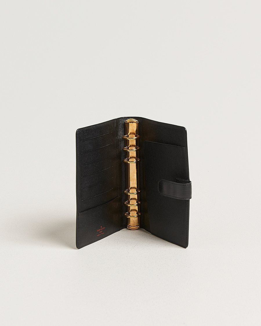 Uomini | Pre-Owned & Vintage Bags | Louis Vuitton Pre-Owned | Medium Ring Agenda Cover Epi Leather Black