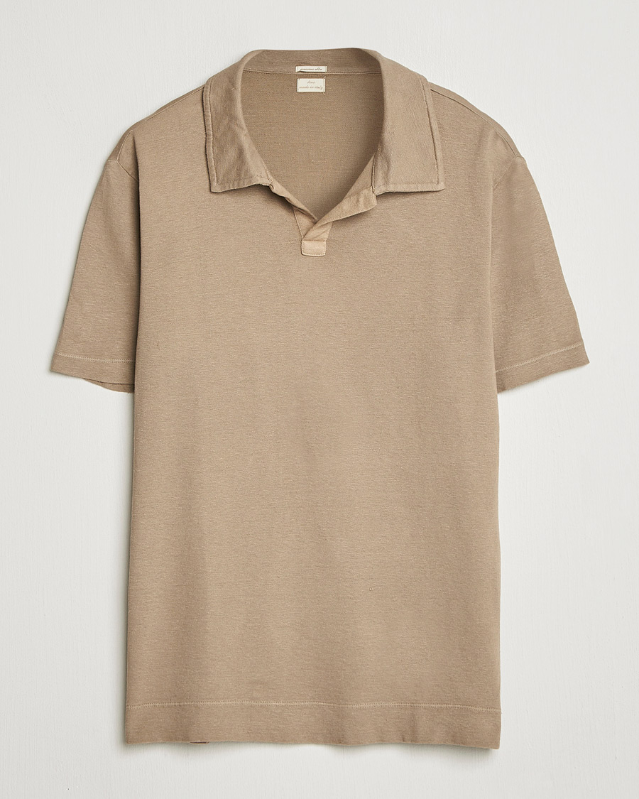 Uomini | Polo | Massimo Alba | Aruba Cotton/Linen Polo Camel