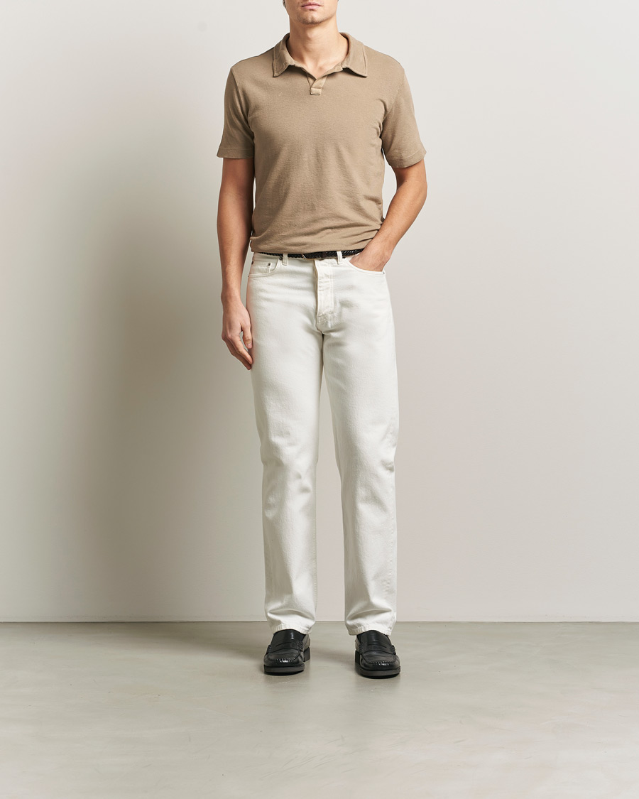 Uomini | Polo | Massimo Alba | Aruba Cotton/Linen Polo Camel