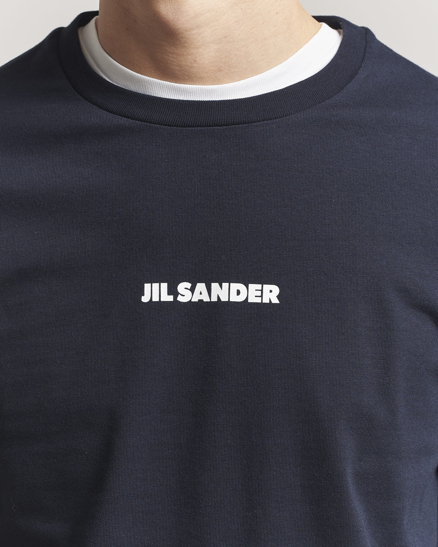 Uomini | T-shirt | Jil Sander | Long Sleeve Logo T-Shirt Navy