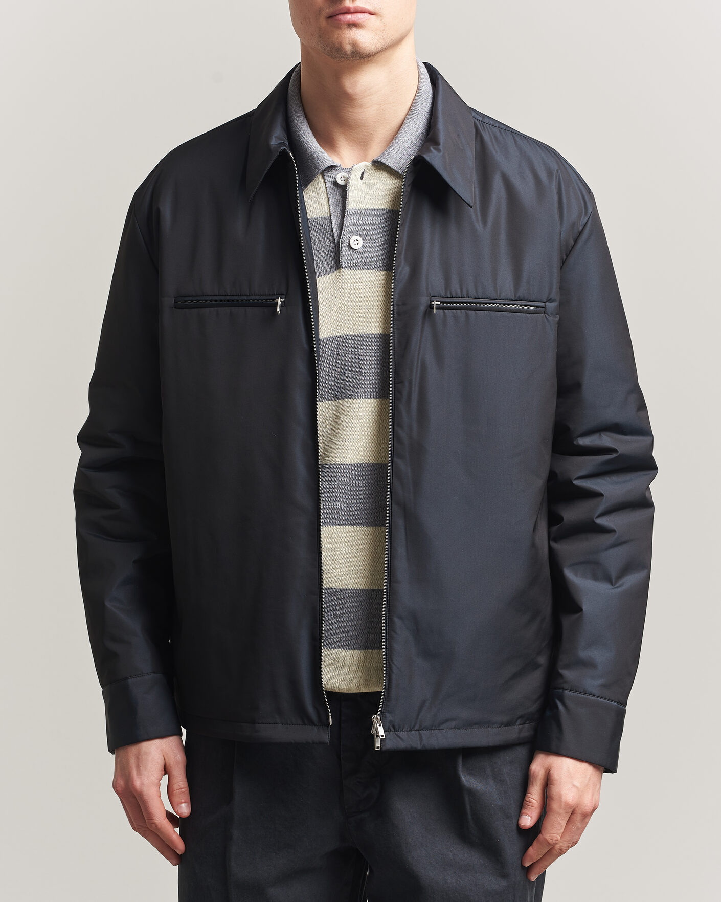 Uomini | Giacche | Jil Sander | Nylon Zip Jacket Navy