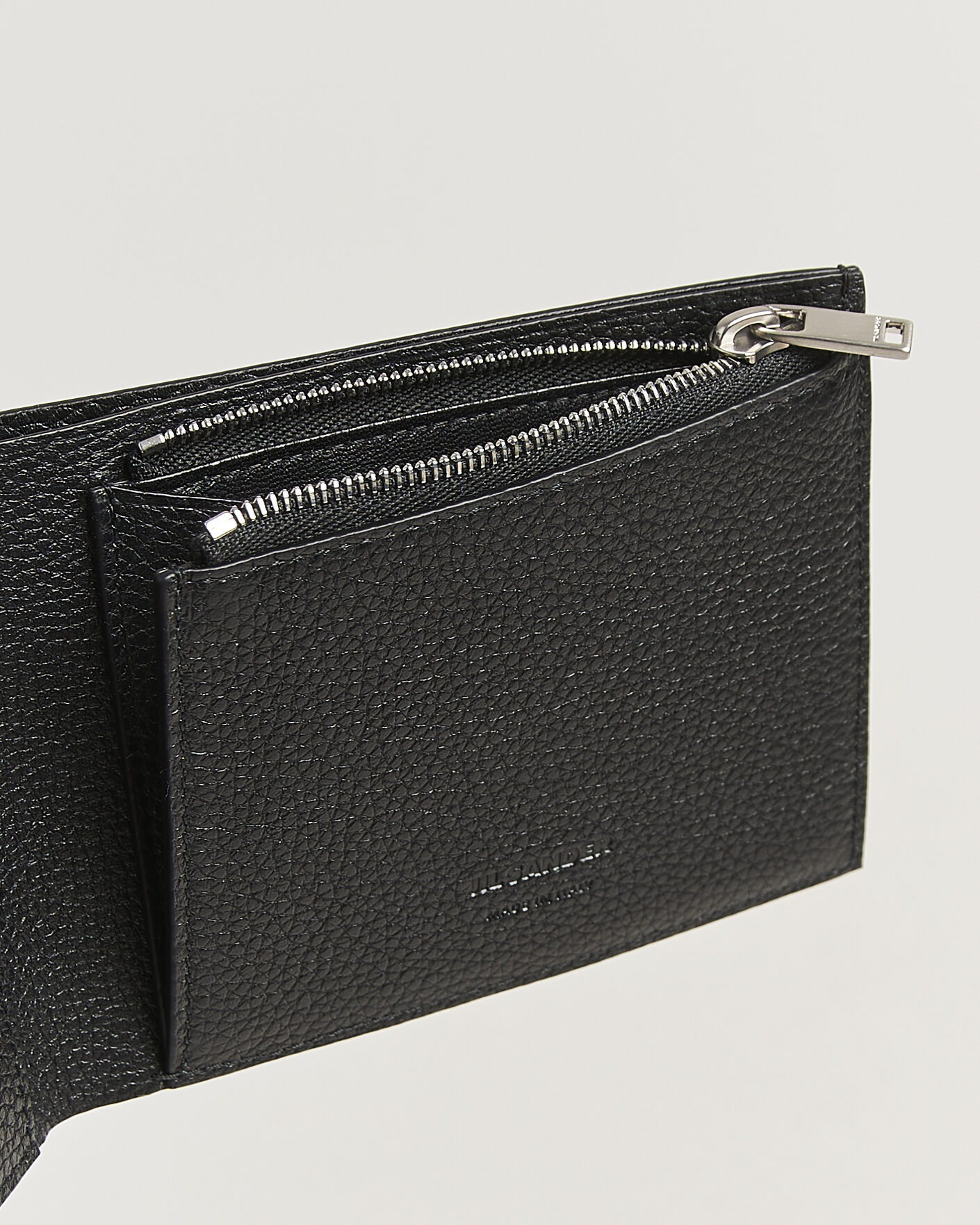 Uomini | Portafogli | Jil Sander | Grain Leather Zip Wallet Black