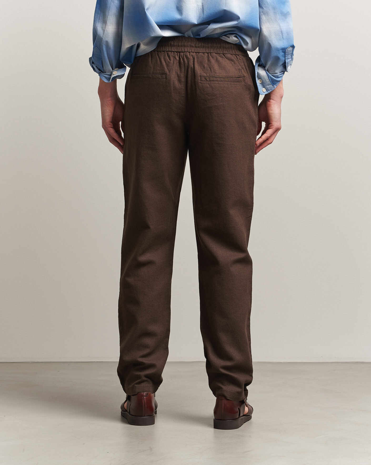 Uomini | Pantaloni | LES DEUX | Patrick Heavy Linen/Cotton Pants Brown