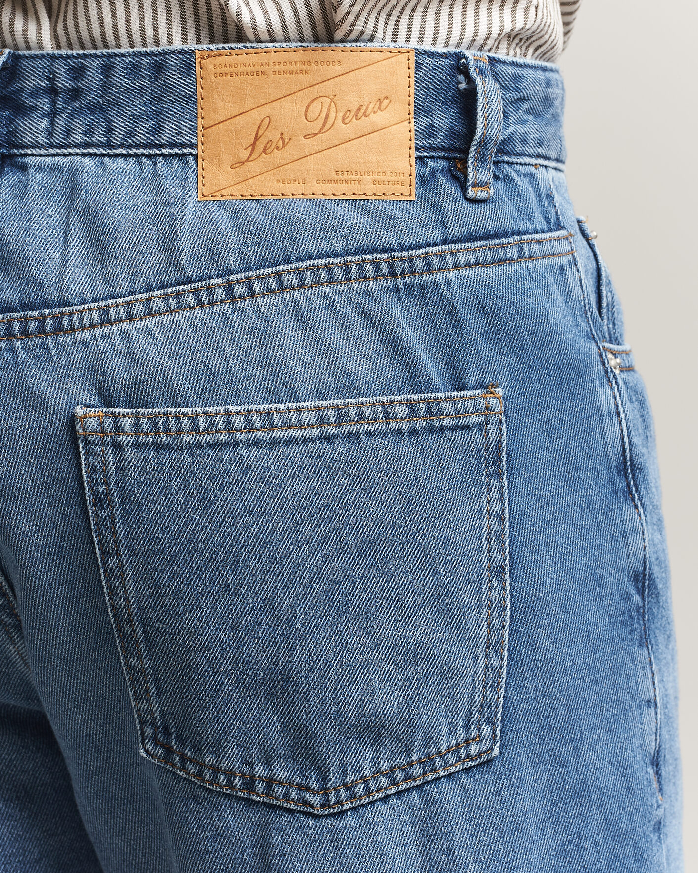 Uomini | Pantaloni | LES DEUX | Ryder Washed Jeans Medium Indigo Blue