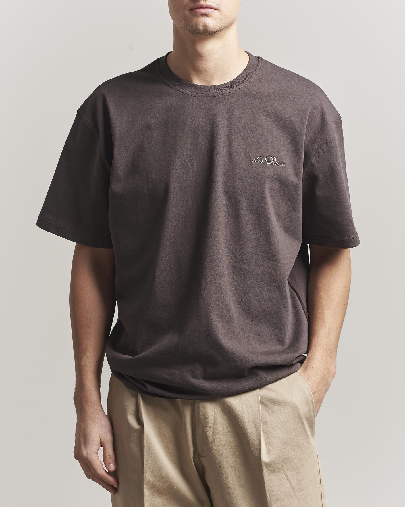 Uomini | T-shirt | LES DEUX | Crew T-Shirt Coffee Brown