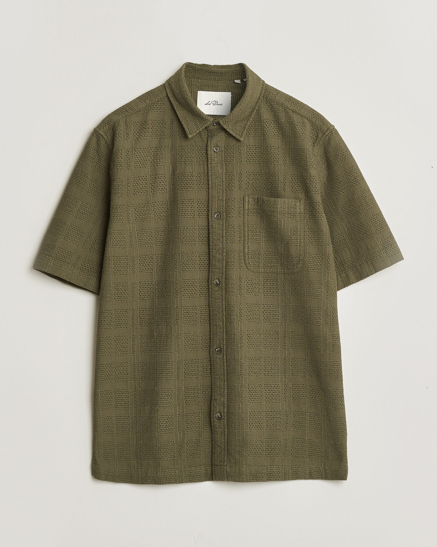 Uomini | Camicie | LES DEUX | Charlie Short Sleeve Shirt Olive Night