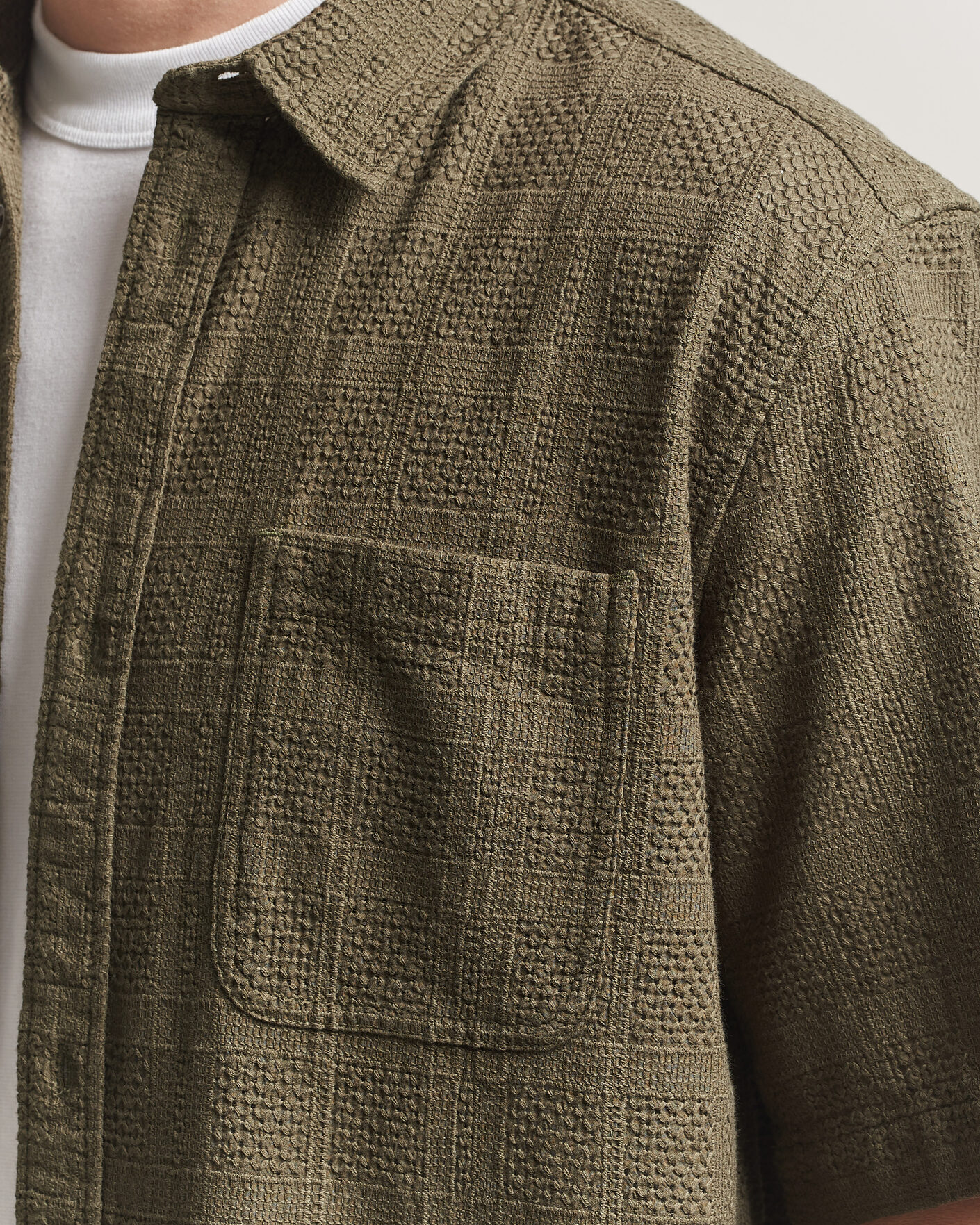 Uomini | Camicie | LES DEUX | Charlie Short Sleeve Shirt Olive Night