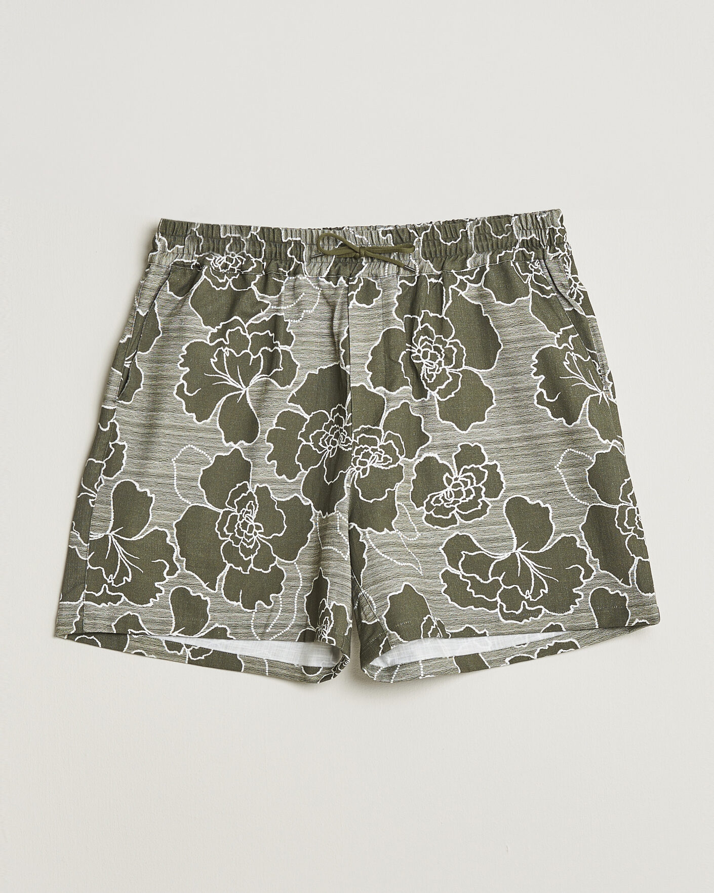 Uomini | Pantaloncini | LES DEUX | Charlie Poppy AOP Shorts Olive Night