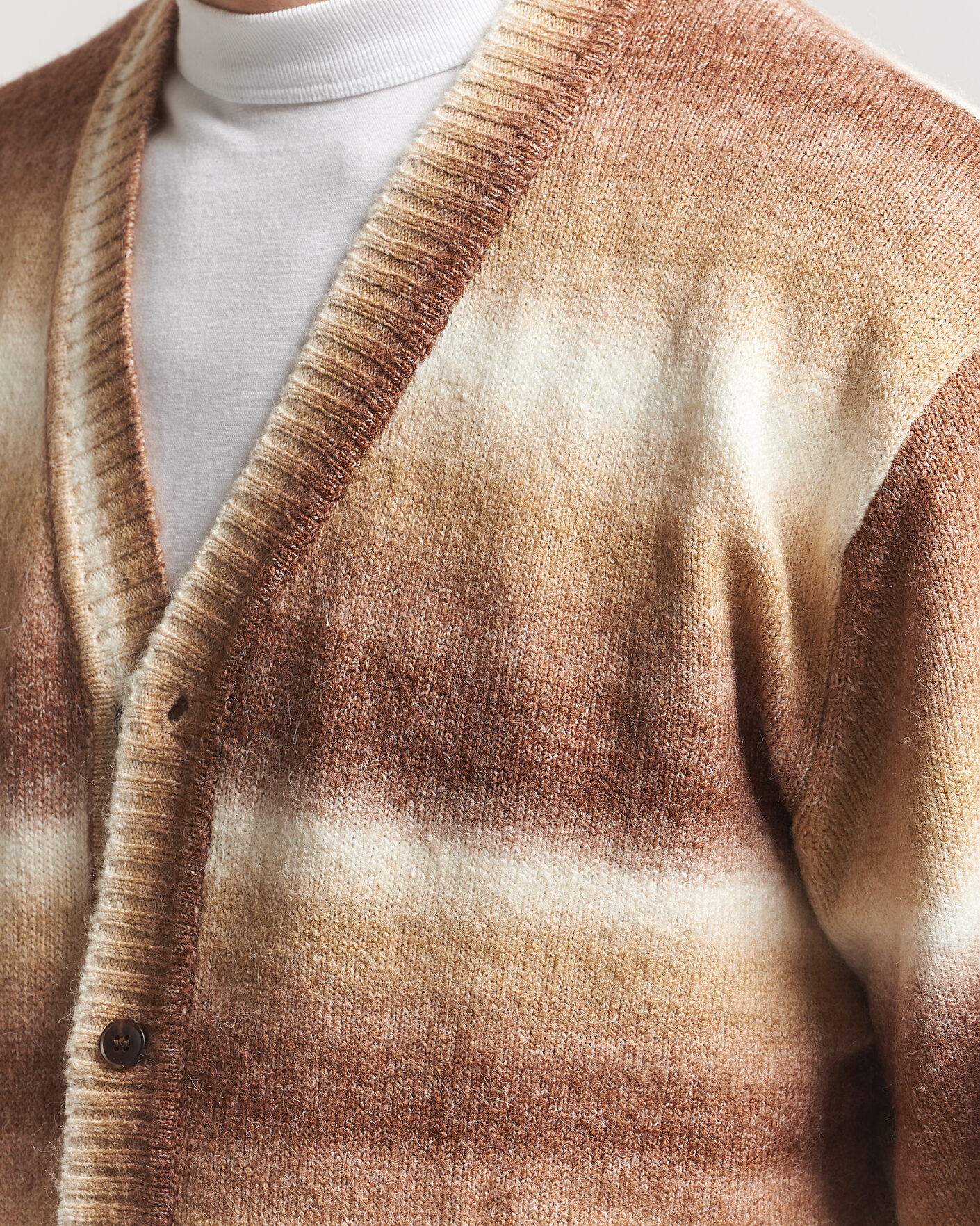 Uomini | Maglieria | LES DEUX | Boston Gradient Knitted Cardigan Teak Brown