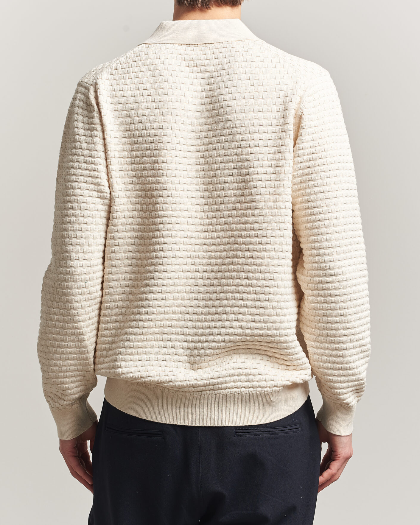 Uomini | Maglieria | LES DEUX | Billy Weave Knitted Polo Light Ivory