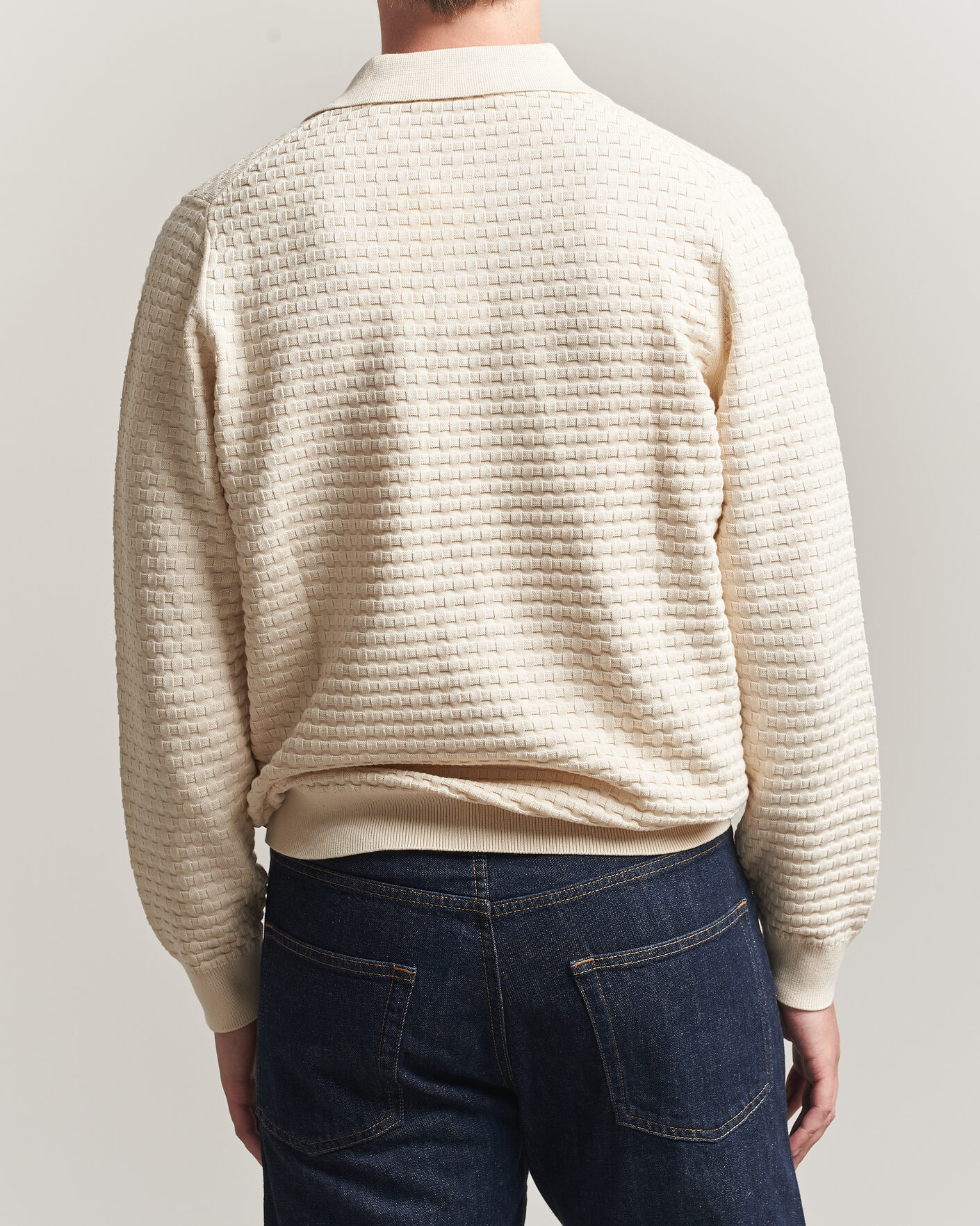Uomini | Maglieria | LES DEUX | Billy Weave Knitted Polo Light Ivory