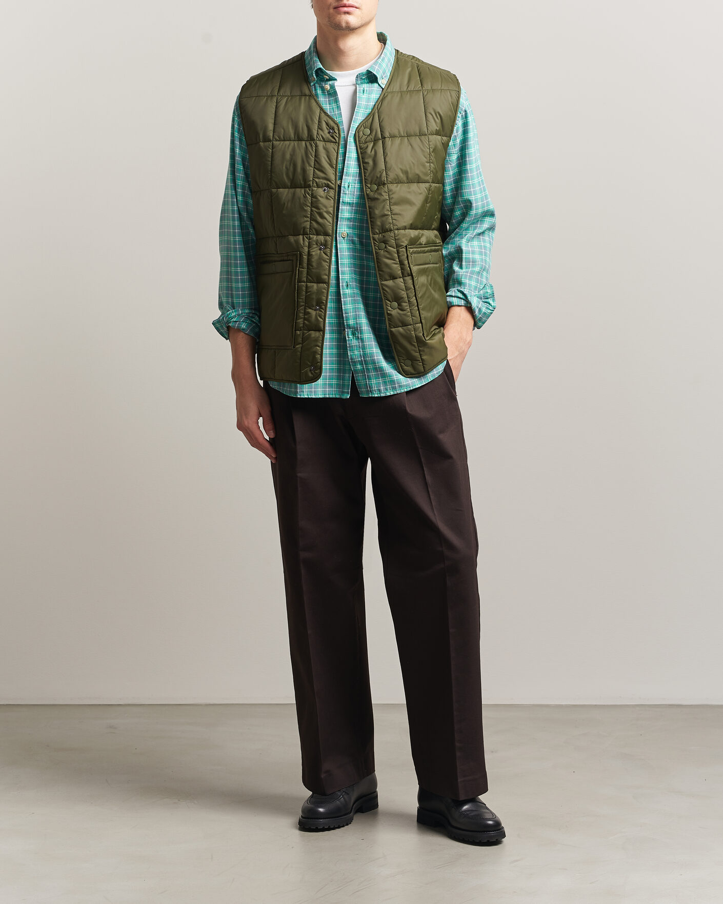 Uomini | Gilet | LES DEUX | Matt Quilted Vest Olive Night