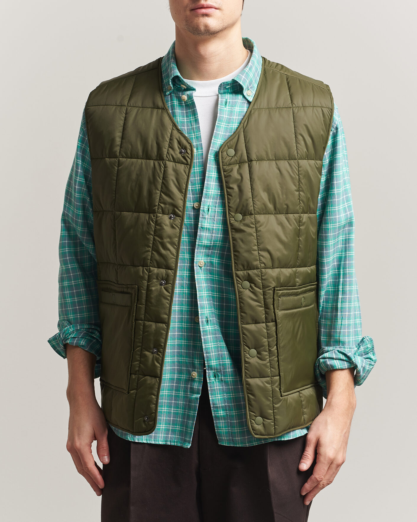 Uomini | Gilet | LES DEUX | Matt Quilted Vest Olive Night
