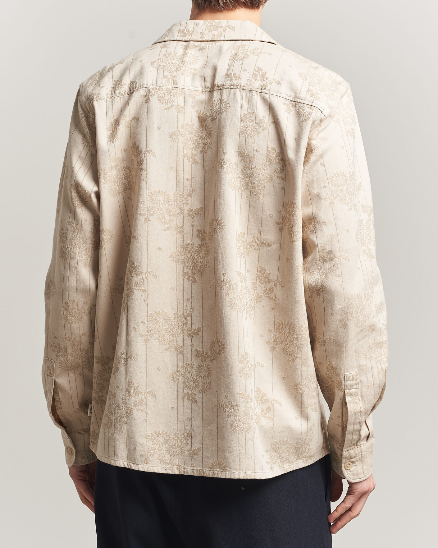 Uomini | Camicie | LES DEUX | Jasper Flower Jaquard Shirt Oyster Grey/White