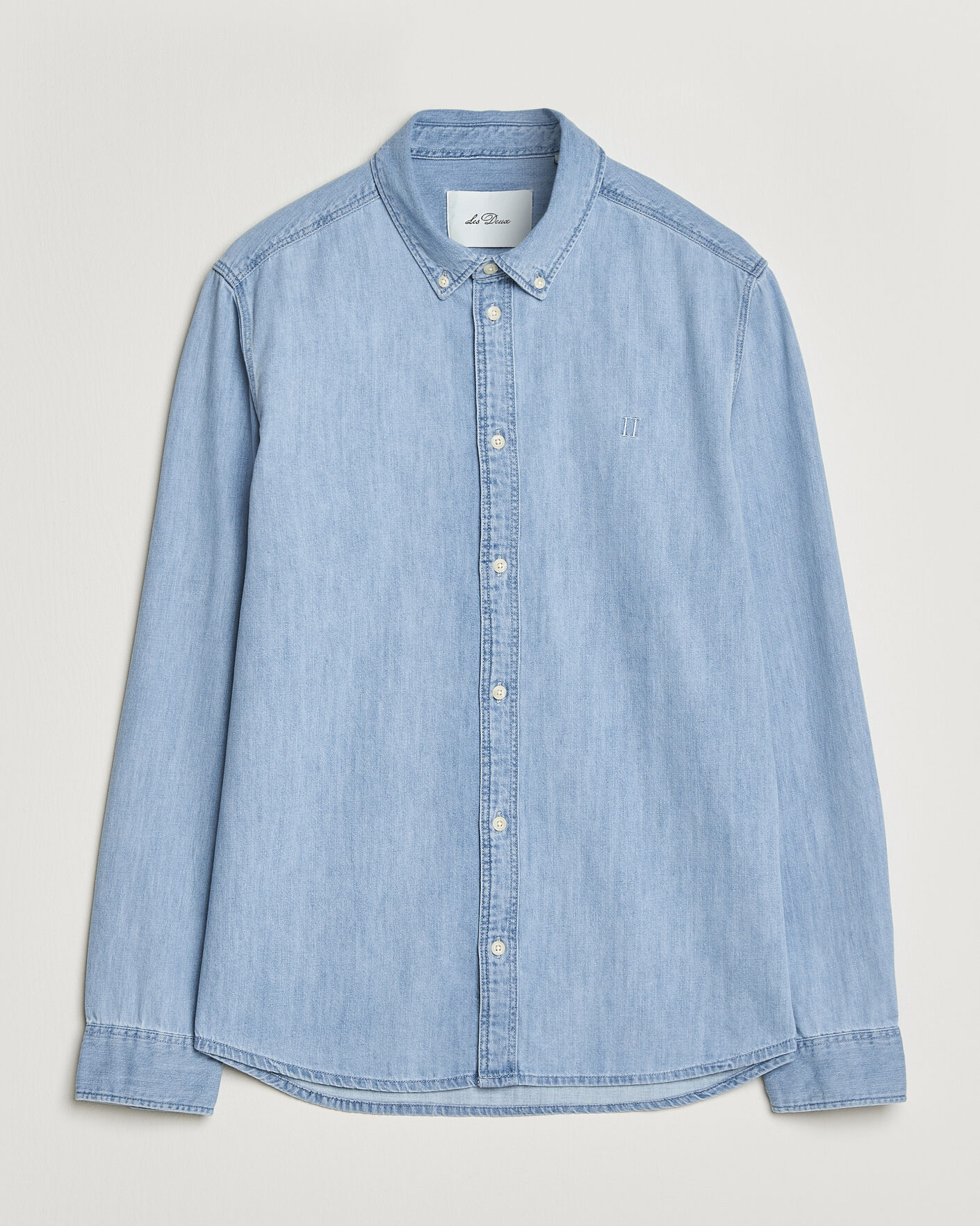 Uomini | Camicie | LES DEUX | Konrad Denim Shirt Light Indigo Wash