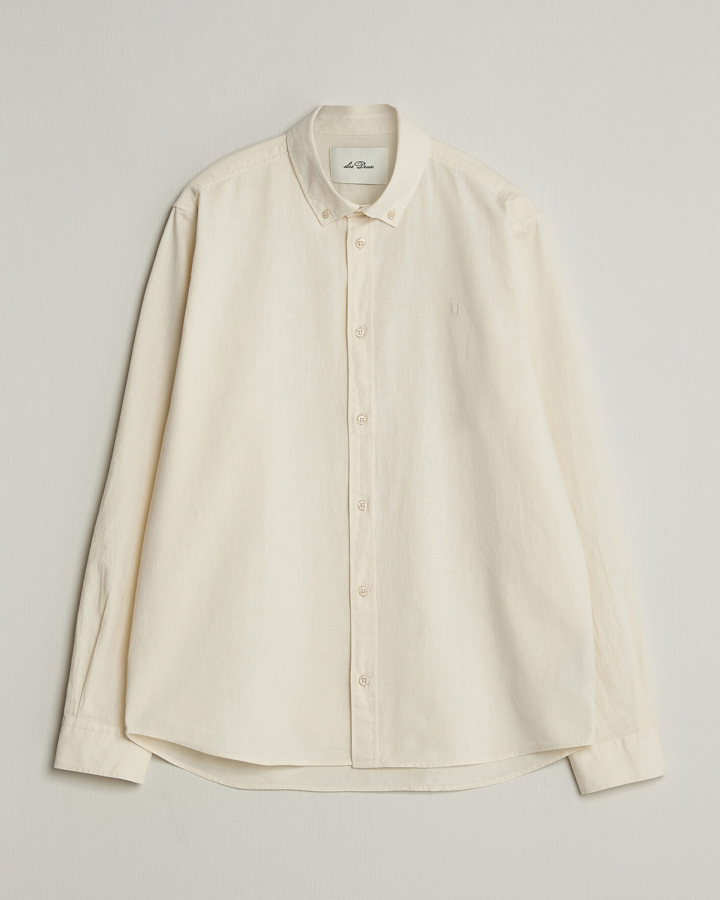Uomini | Camicie | LES DEUX | Konrad Cotton/Linen Shirt Eggnog White