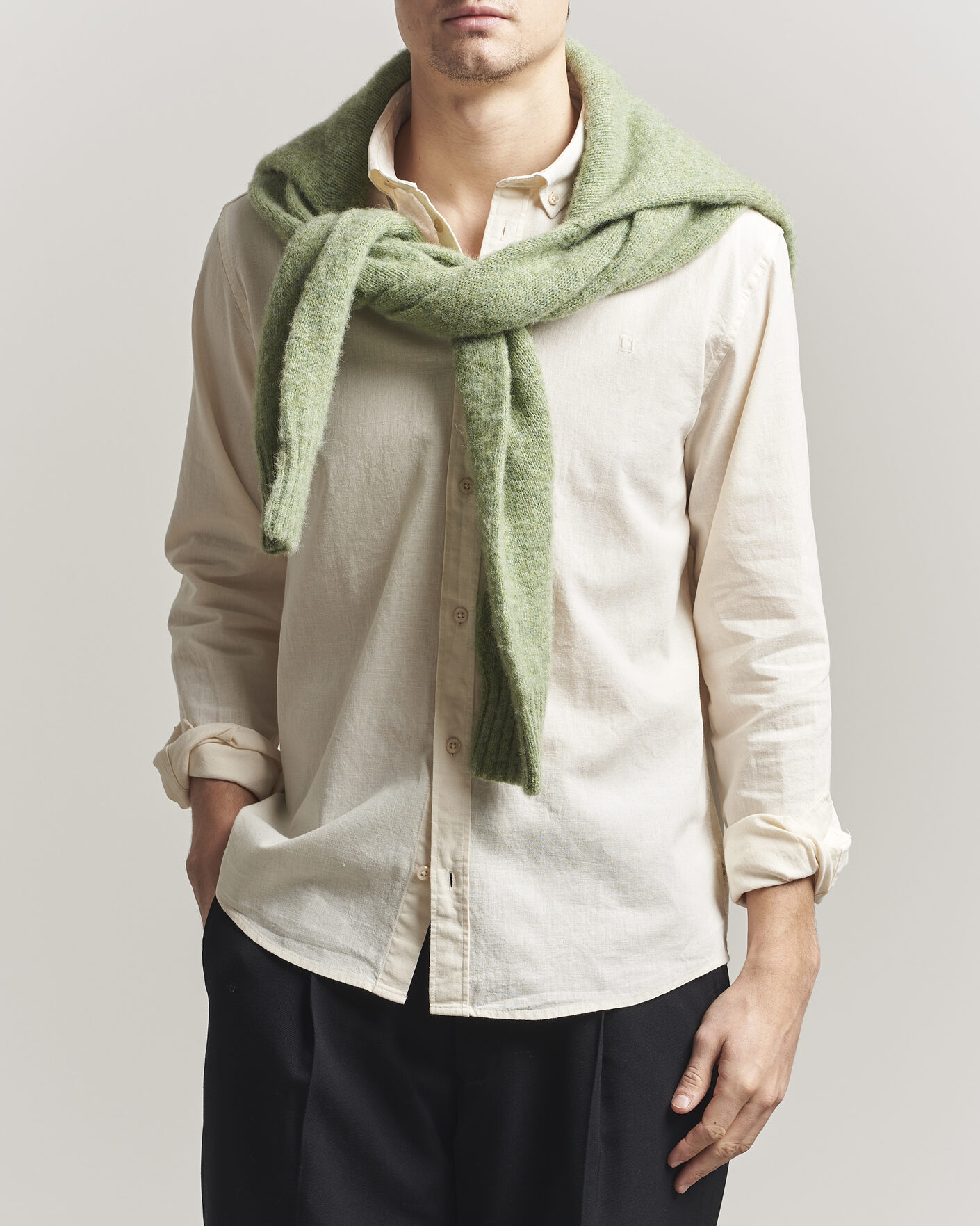 Uomini | Camicie | LES DEUX | Konrad Cotton/Linen Shirt Eggnog White