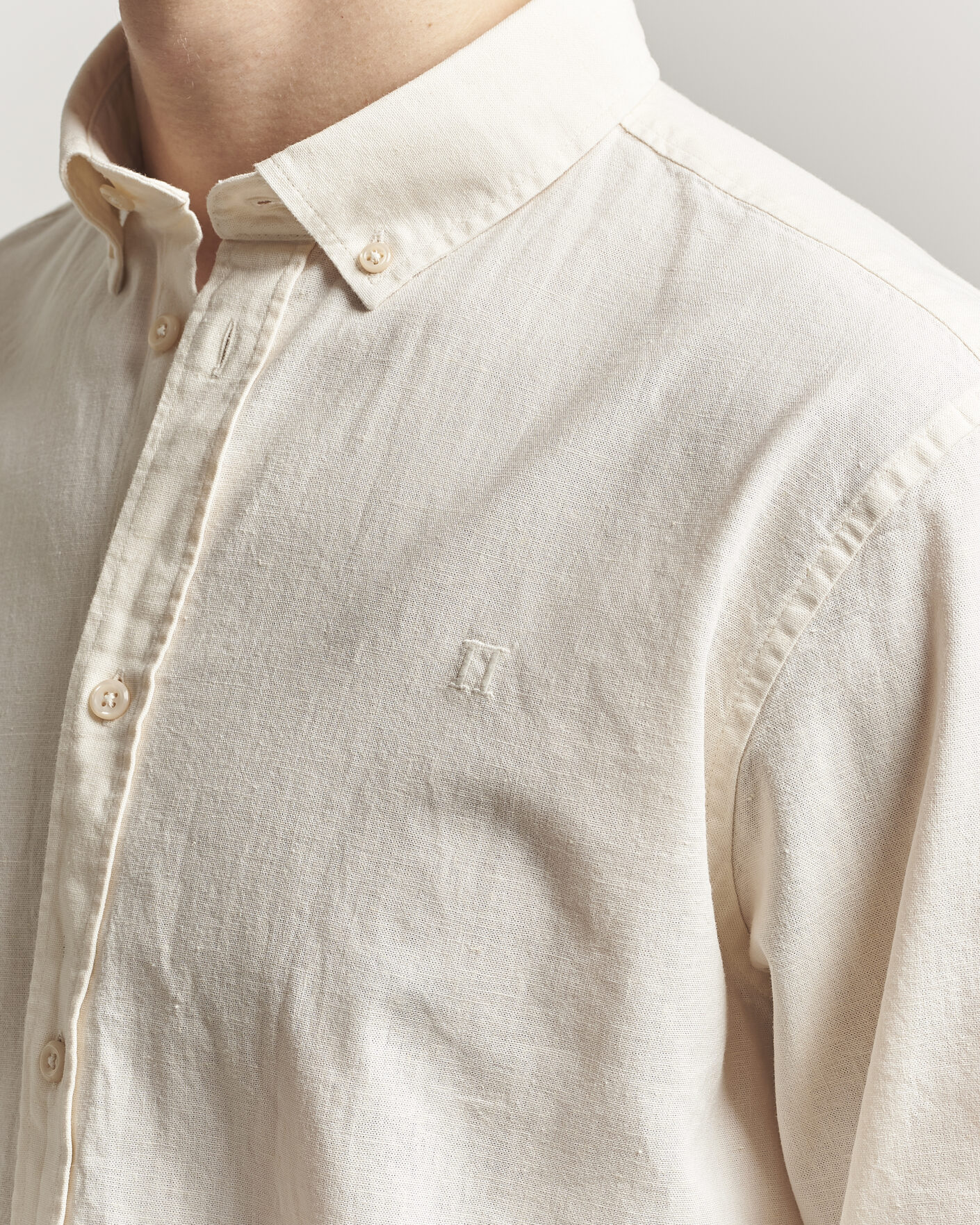 Uomini | Camicie | LES DEUX | Konrad Cotton/Linen Shirt Eggnog White