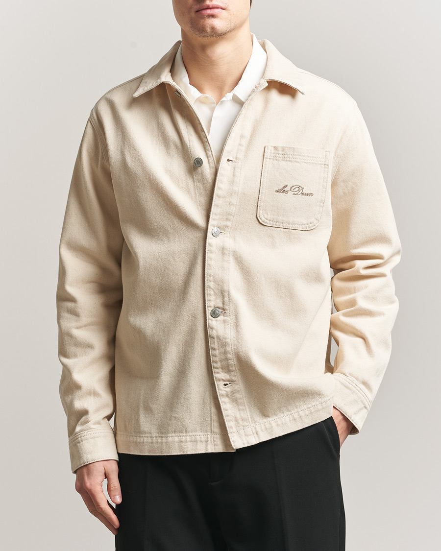 Uomini | Camicie | LES DEUX | Layton Faience Twill Overshirt Ivory