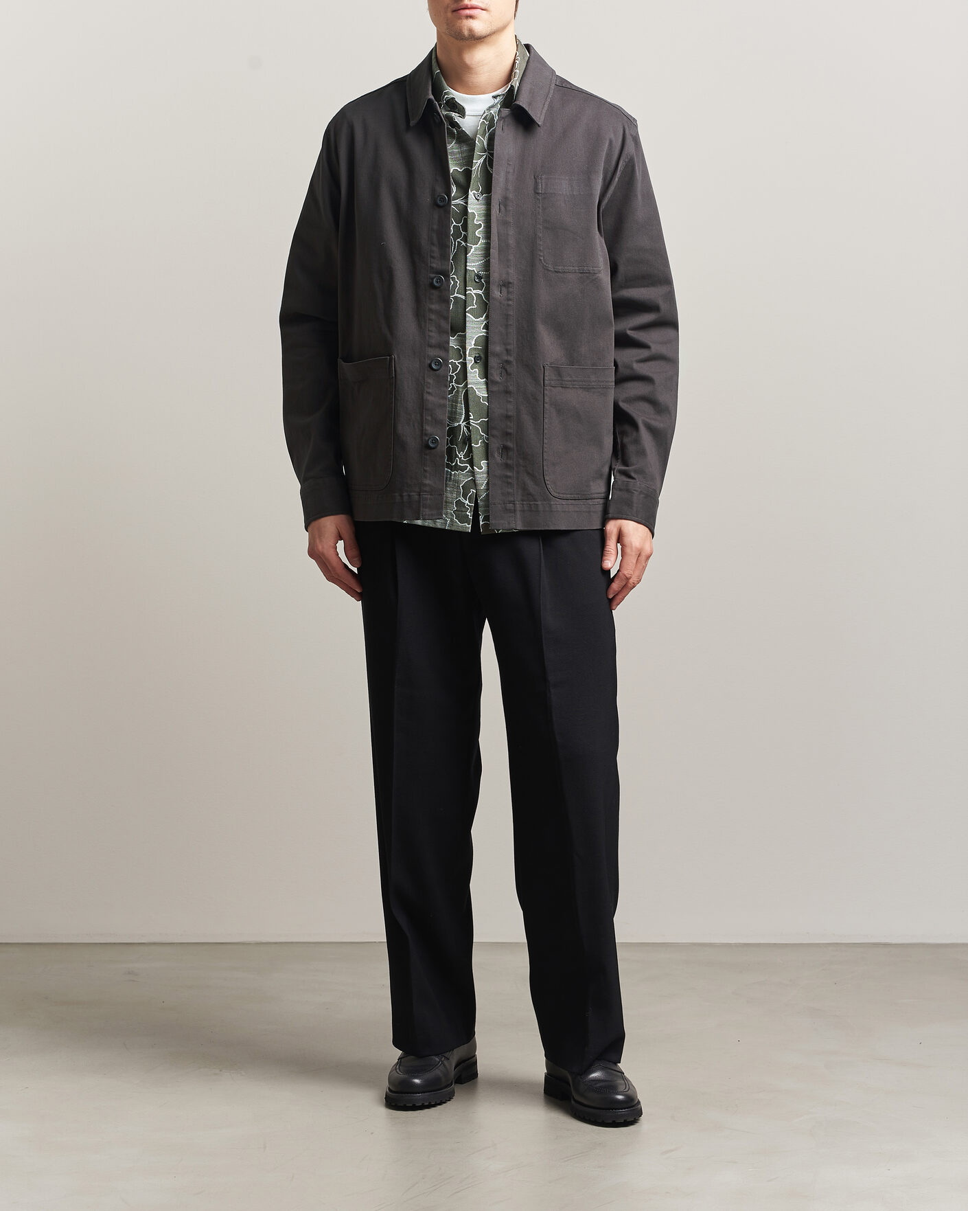 Uomini | Camicie | LES DEUX | Layton Cotton Overshirt Black