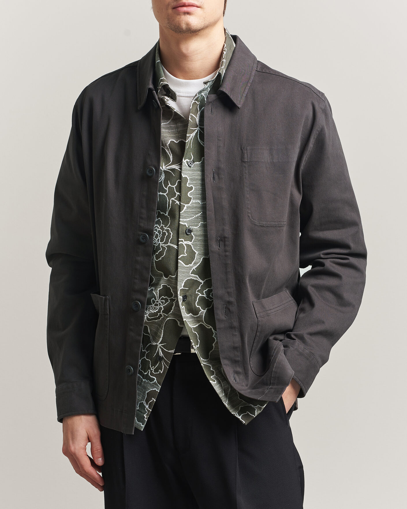 Uomini | Camicie | LES DEUX | Layton Cotton Overshirt Black