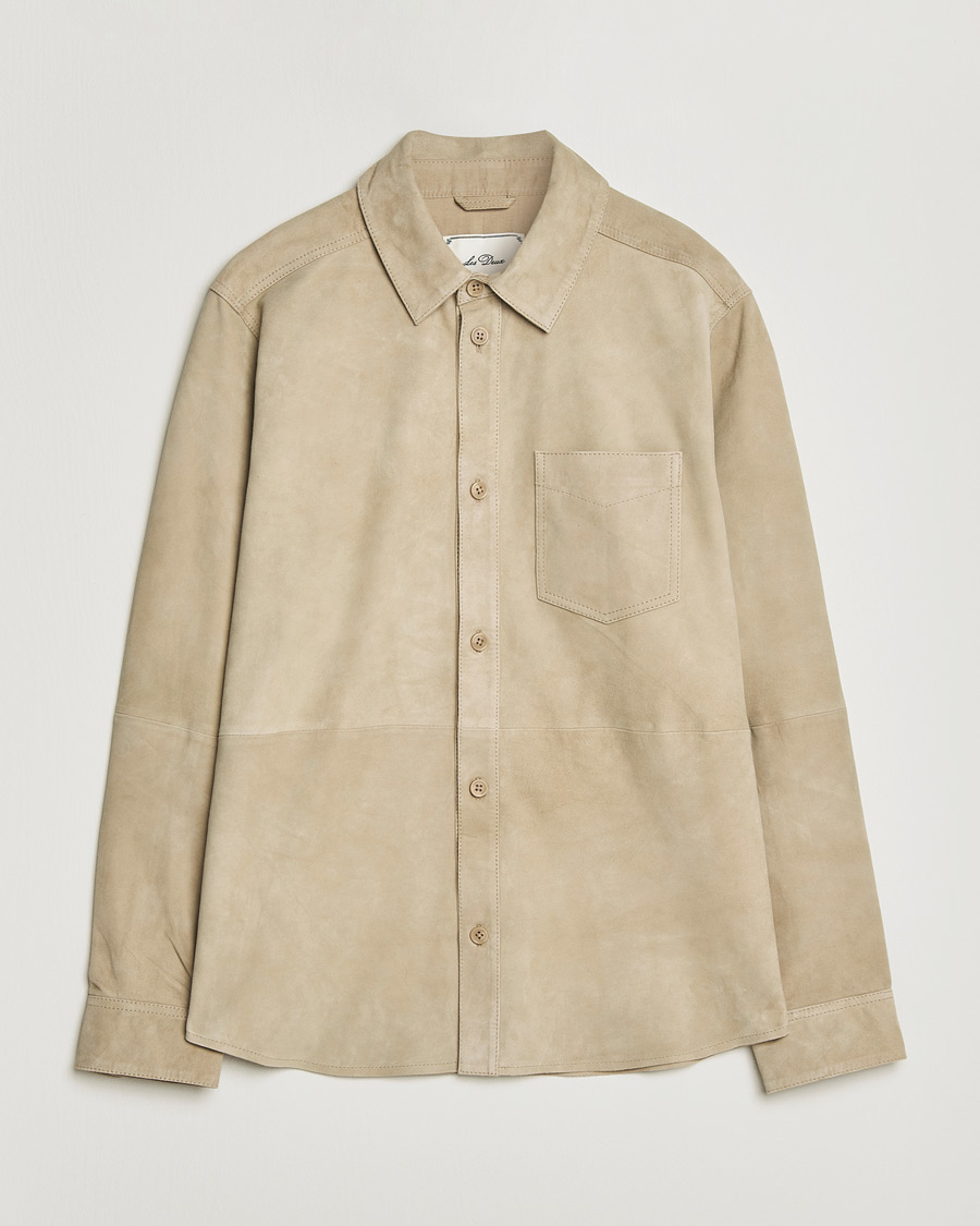 Uomini | Camicie | LES DEUX | Bertram Suede Overshirt Light Sand