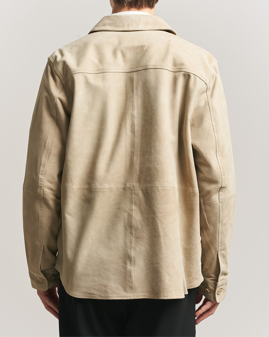 Uomini | Camicie | LES DEUX | Bertram Suede Overshirt Light Sand