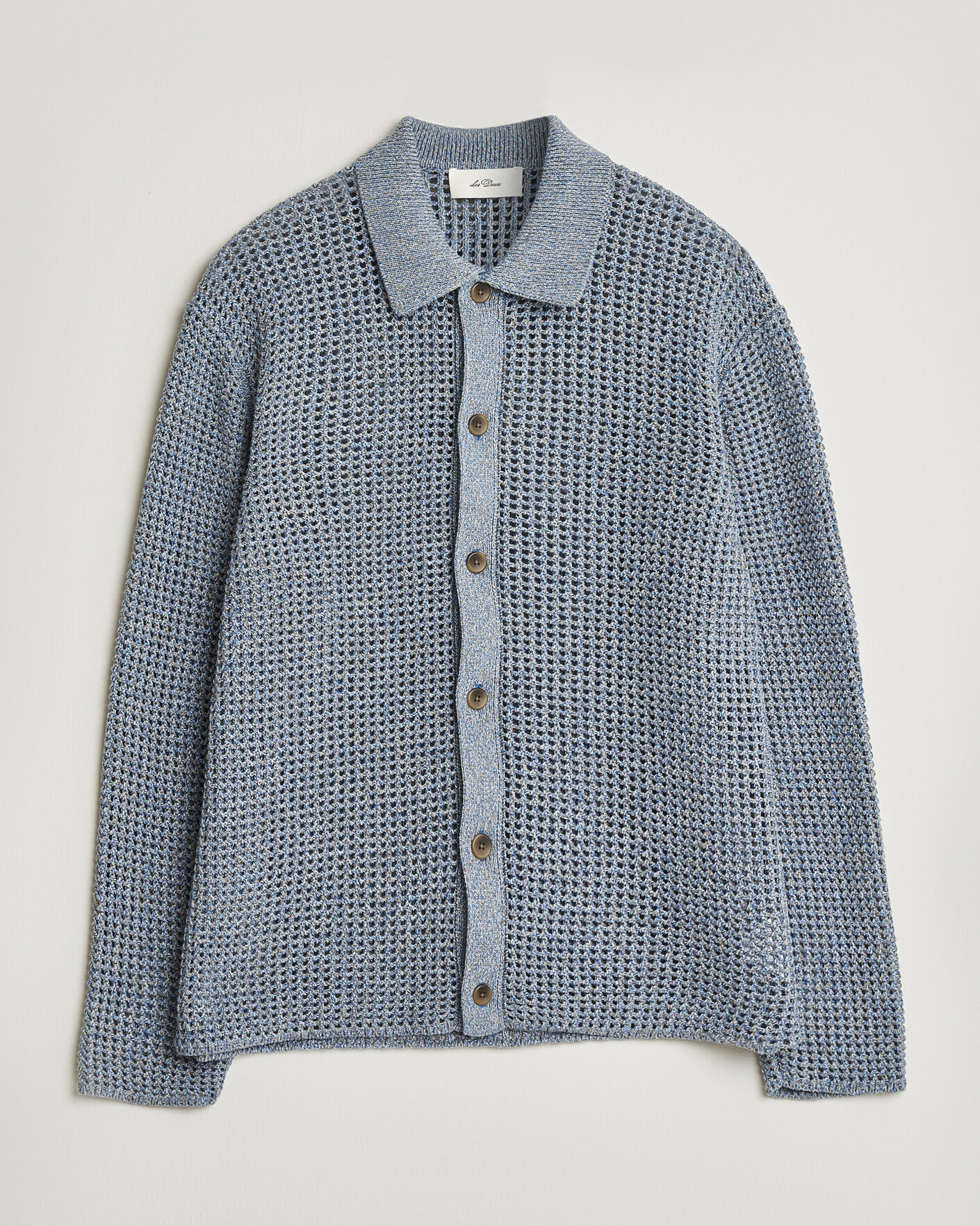 Uomini | Maglieria | LES DEUX | Gerald Knitted Shirt Dark Denim Blue