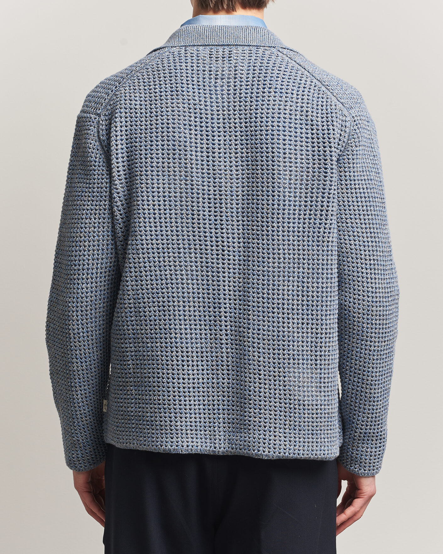 Uomini | Maglieria | LES DEUX | Gerald Knitted Shirt Dark Denim Blue