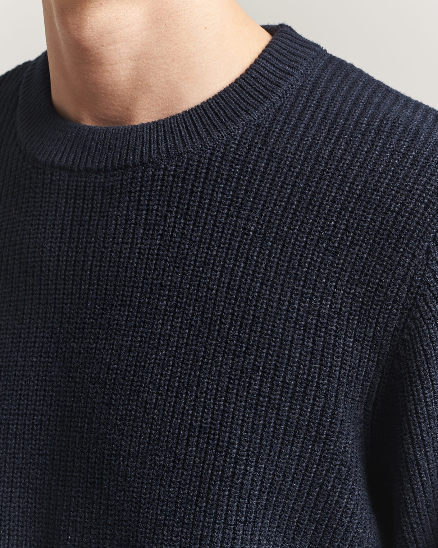 Uomini | Maglieria | LES DEUX | Garry Rib Crew Neck Knit Dark Navy