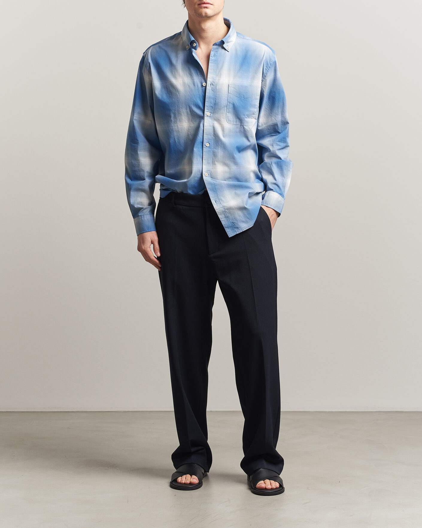 Uomini | Camicie | LES DEUX | Kent Shadowcheck Shirt Palace Blue