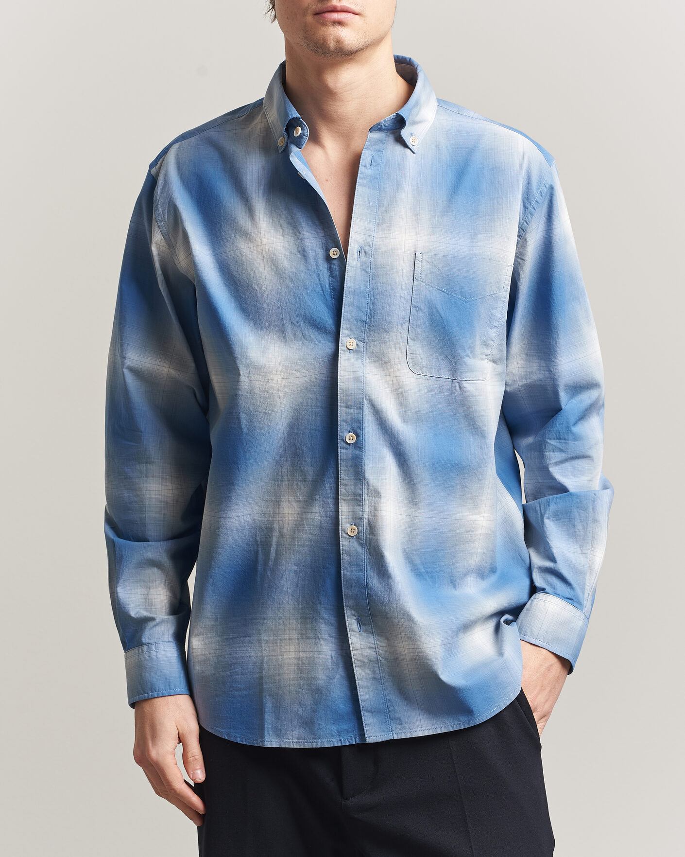 Uomini | Camicie | LES DEUX | Kent Shadowcheck Shirt Palace Blue