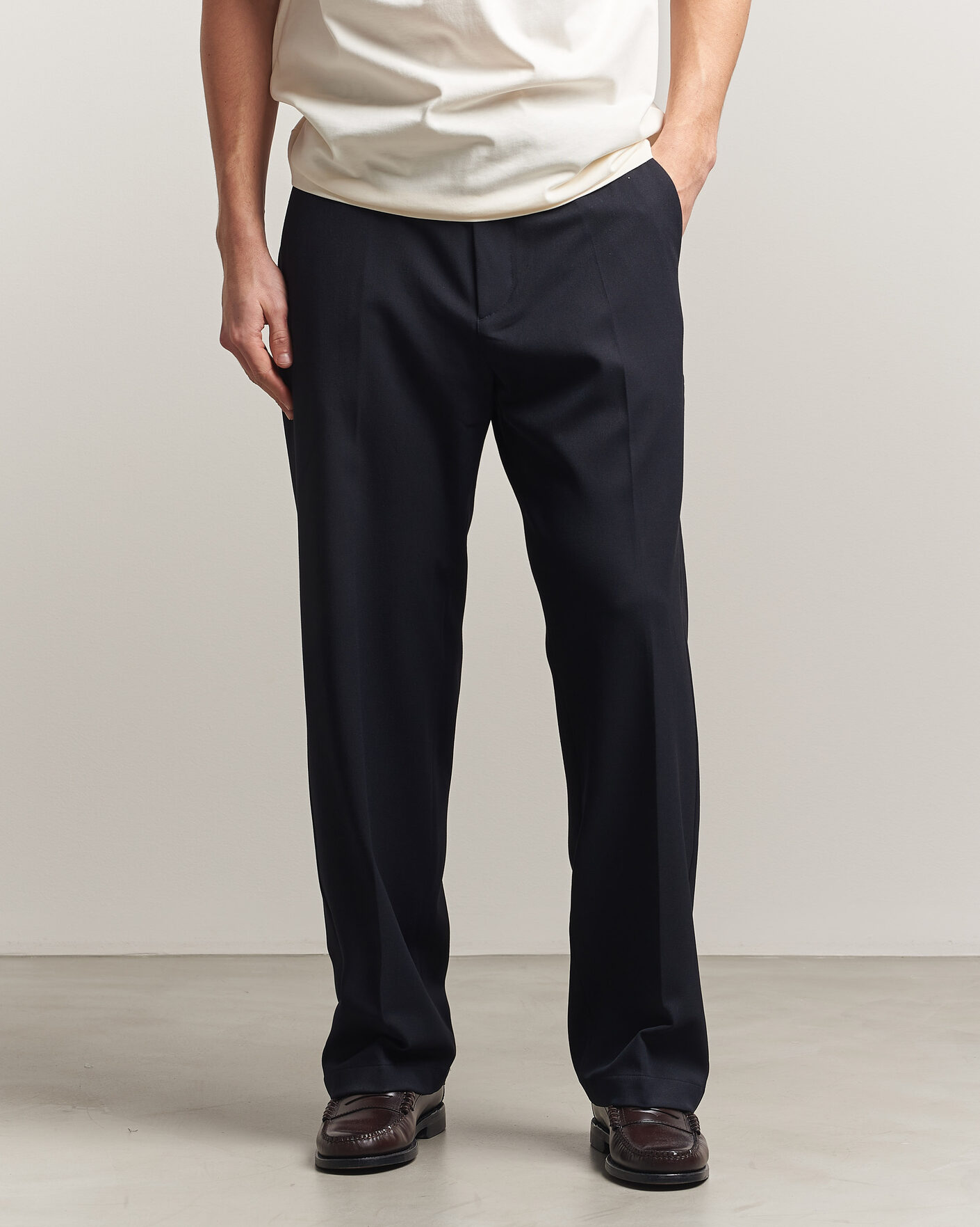 Uomini | Pantaloni | LES DEUX | Como Solid Slack Pants Dark Navy