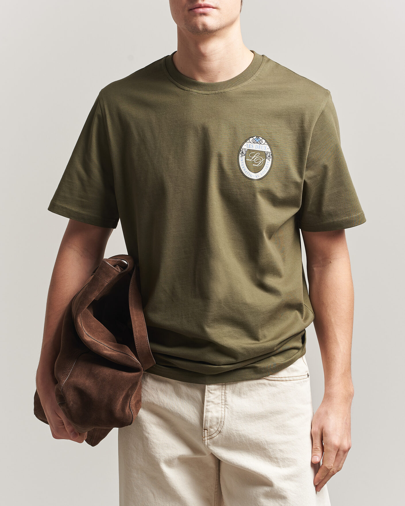Uomini | T-shirt | LES DEUX | Brday Emblem T-Shirt Olive Night Green
