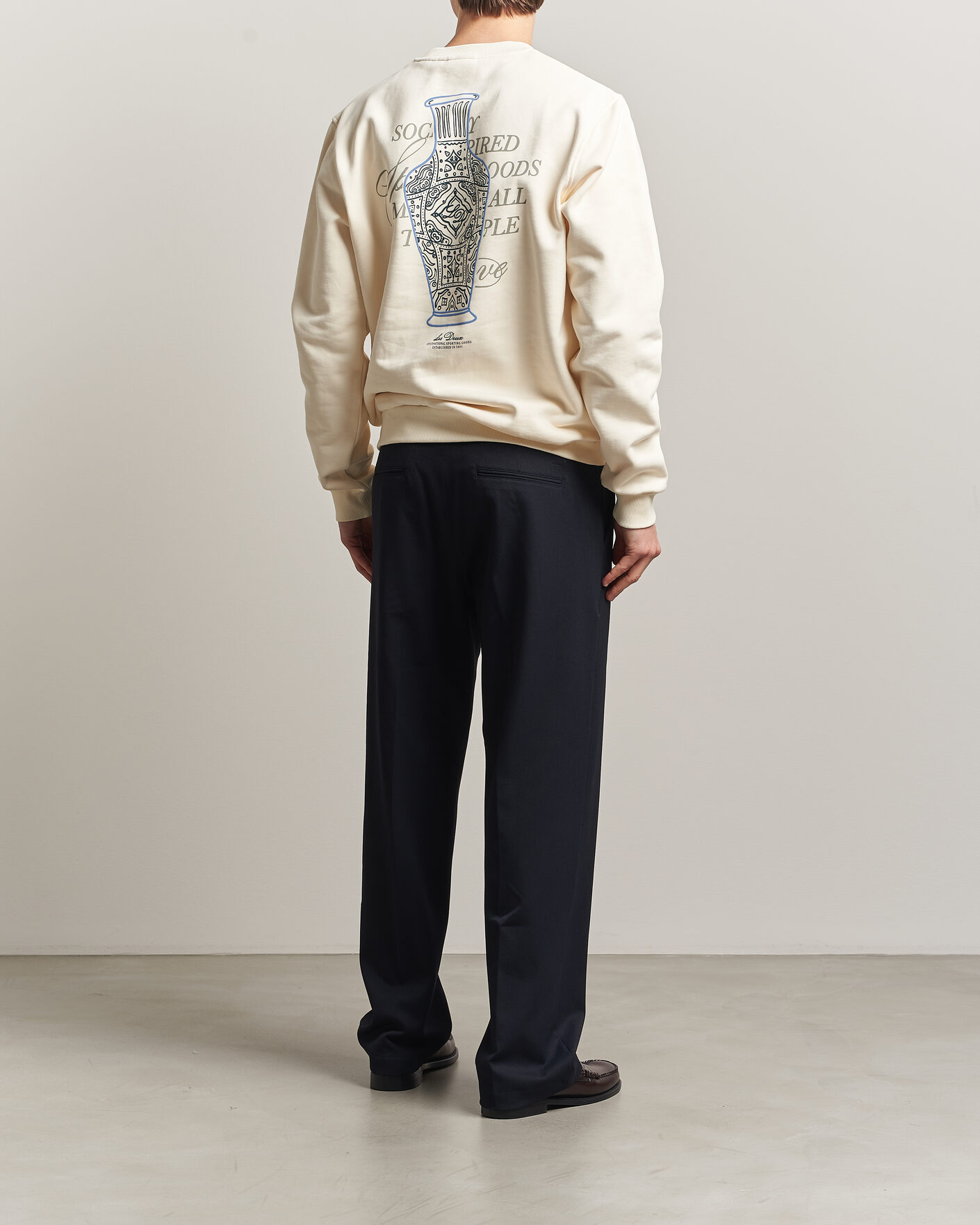 Uomini | Maglieria | LES DEUX | Ben Faience Sweatshirt Eggnog White