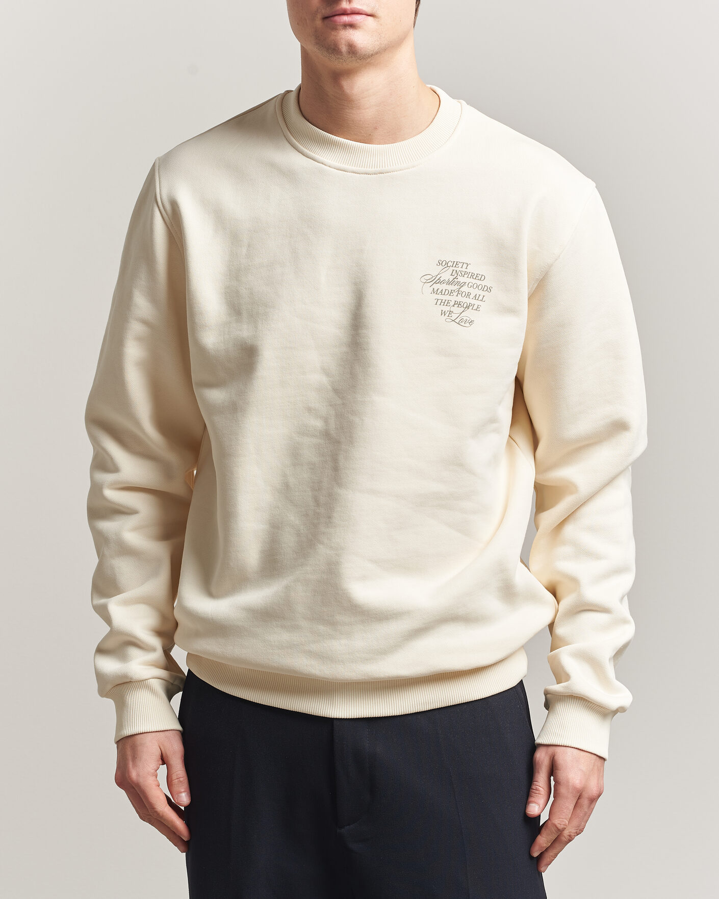 Uomini | Maglieria | LES DEUX | Ben Faience Sweatshirt Eggnog White