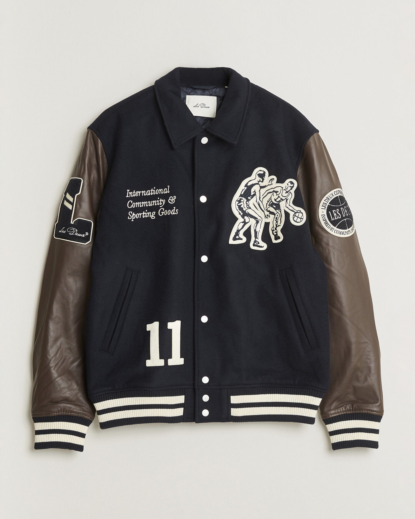 Uomini | Giacche | LES DEUX | Basket Varsity Wool Jacket Dark Navy